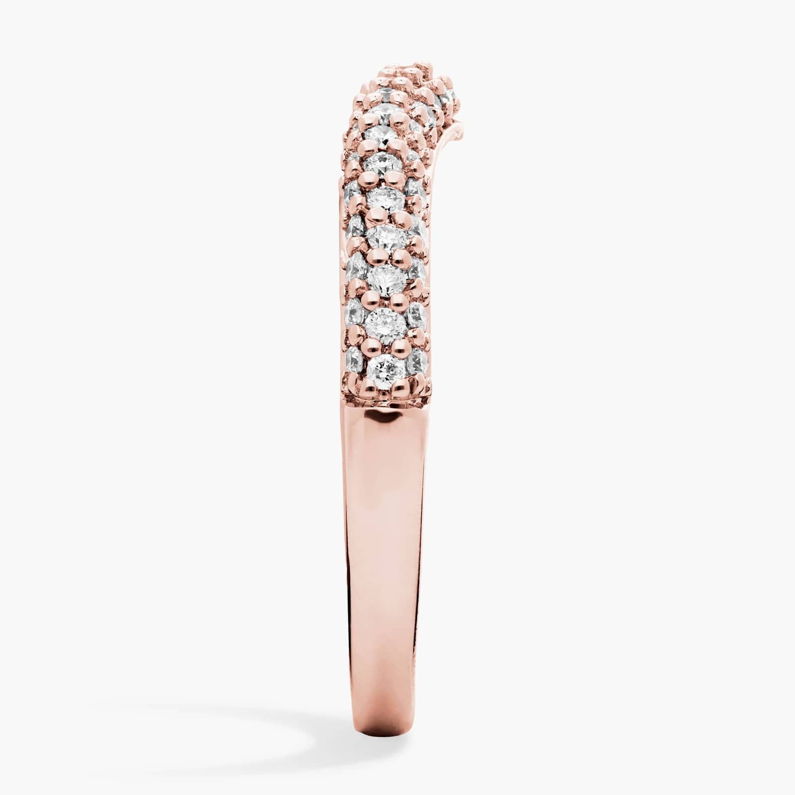 Curved Diamond Chevron Ring in 14K Rose Gold (1/3 Ct. Tw.)