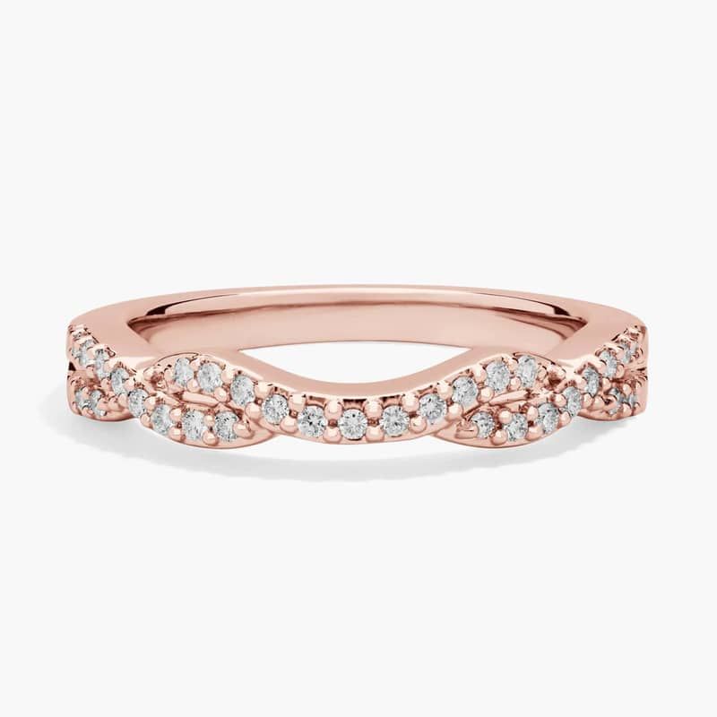 Stackable Diamond Chevron Ring in 14K Rose Gold (1/6 Ct. Tw.)
