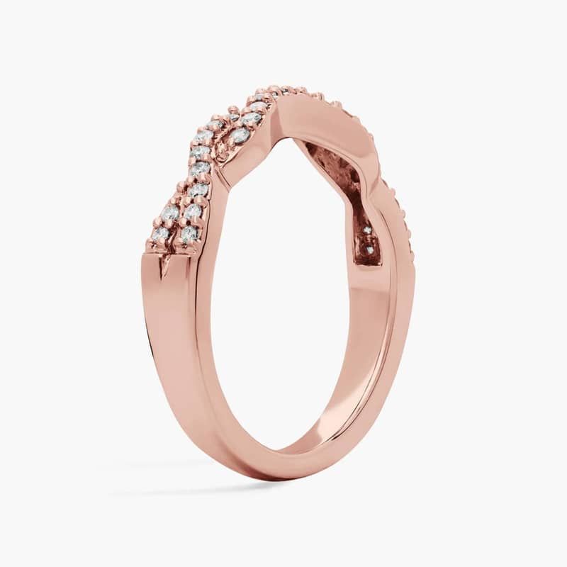 Stackable Diamond Chevron Ring in 14K Rose Gold (1/6 Ct. Tw.)