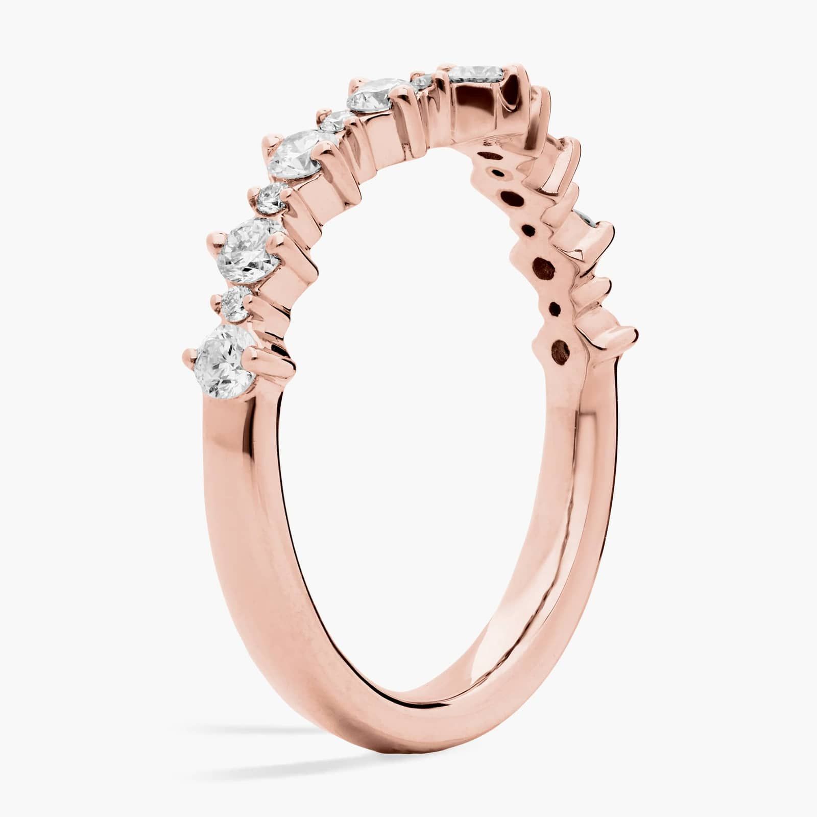 Curved Diamond Chevron Ring in 14K Rose Gold (3/8 Ct. Tw.)