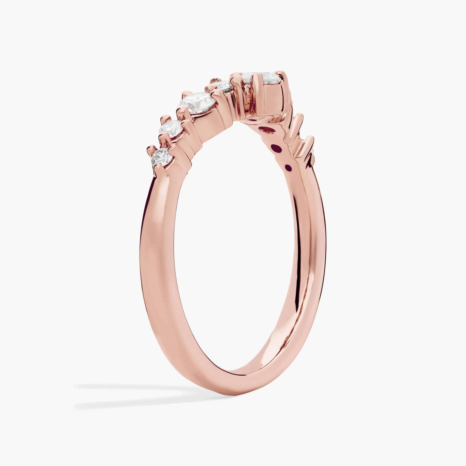 Curved Diamond Chevron Ring in 14K Rose Gold (1/3 Ct. Tw.)