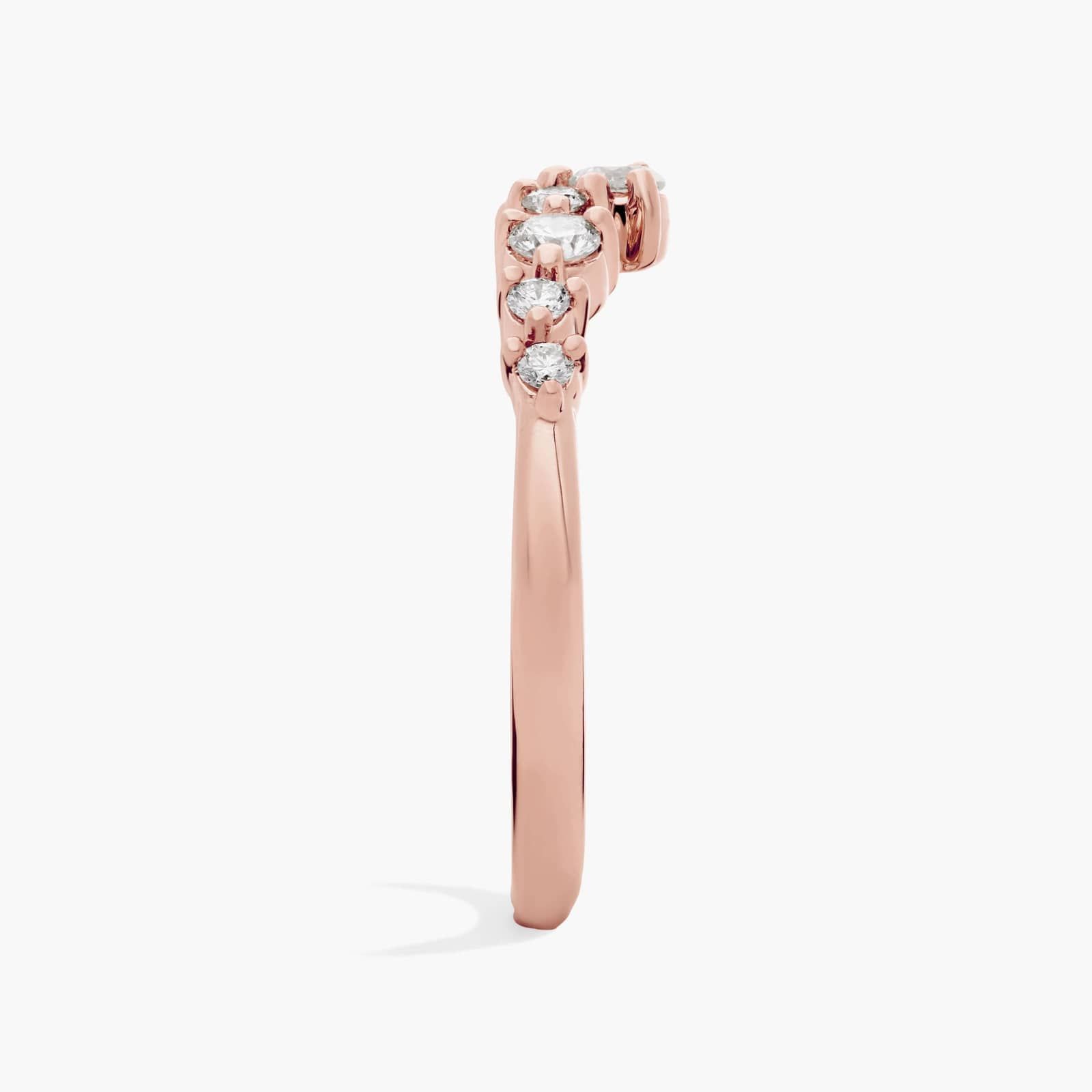 Curved Diamond Chevron Ring in 14K Rose Gold (1/3 Ct. Tw.)
