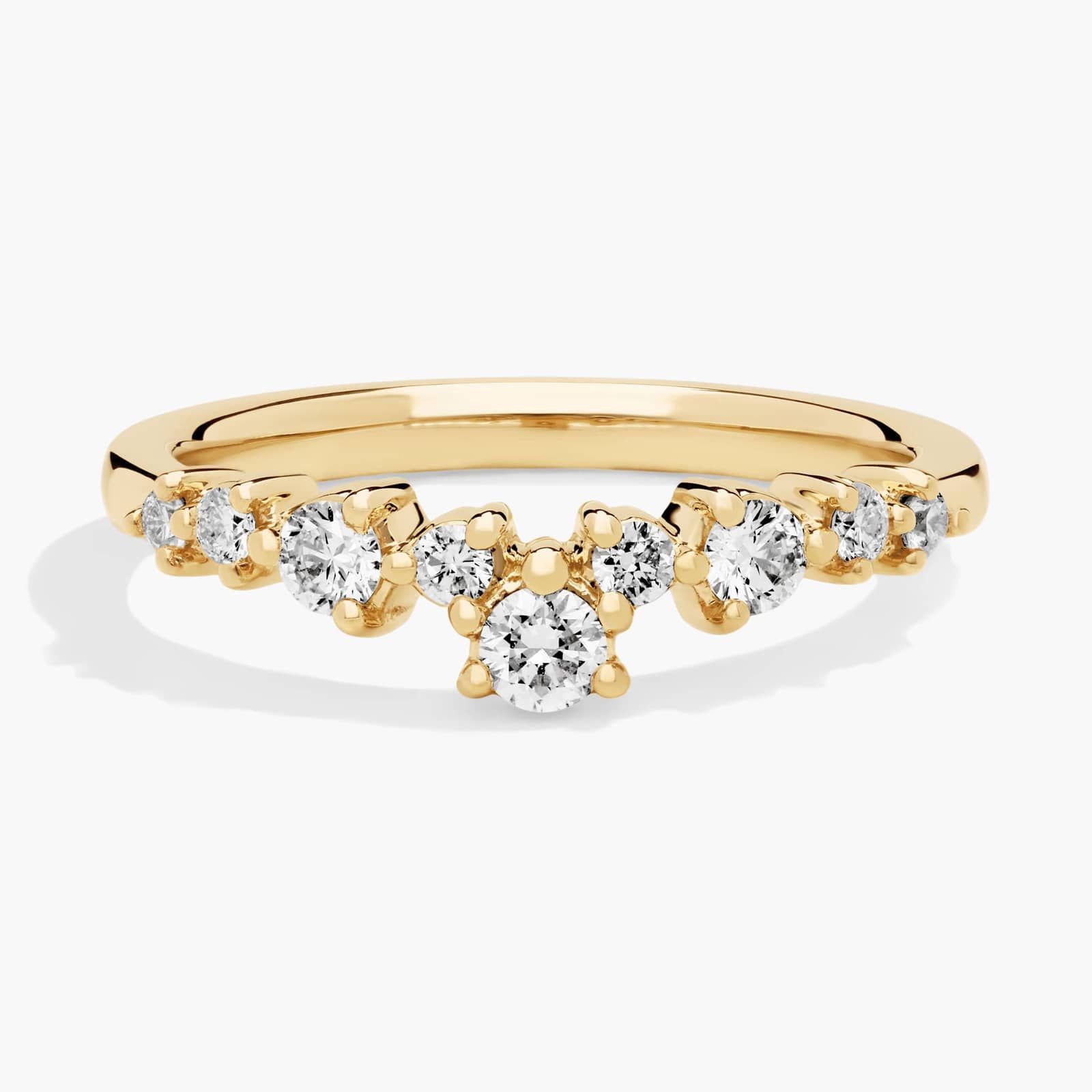 Curved Diamond Chevron Ring in 14K Yellow Gold (1/3 Ct. Tw.)