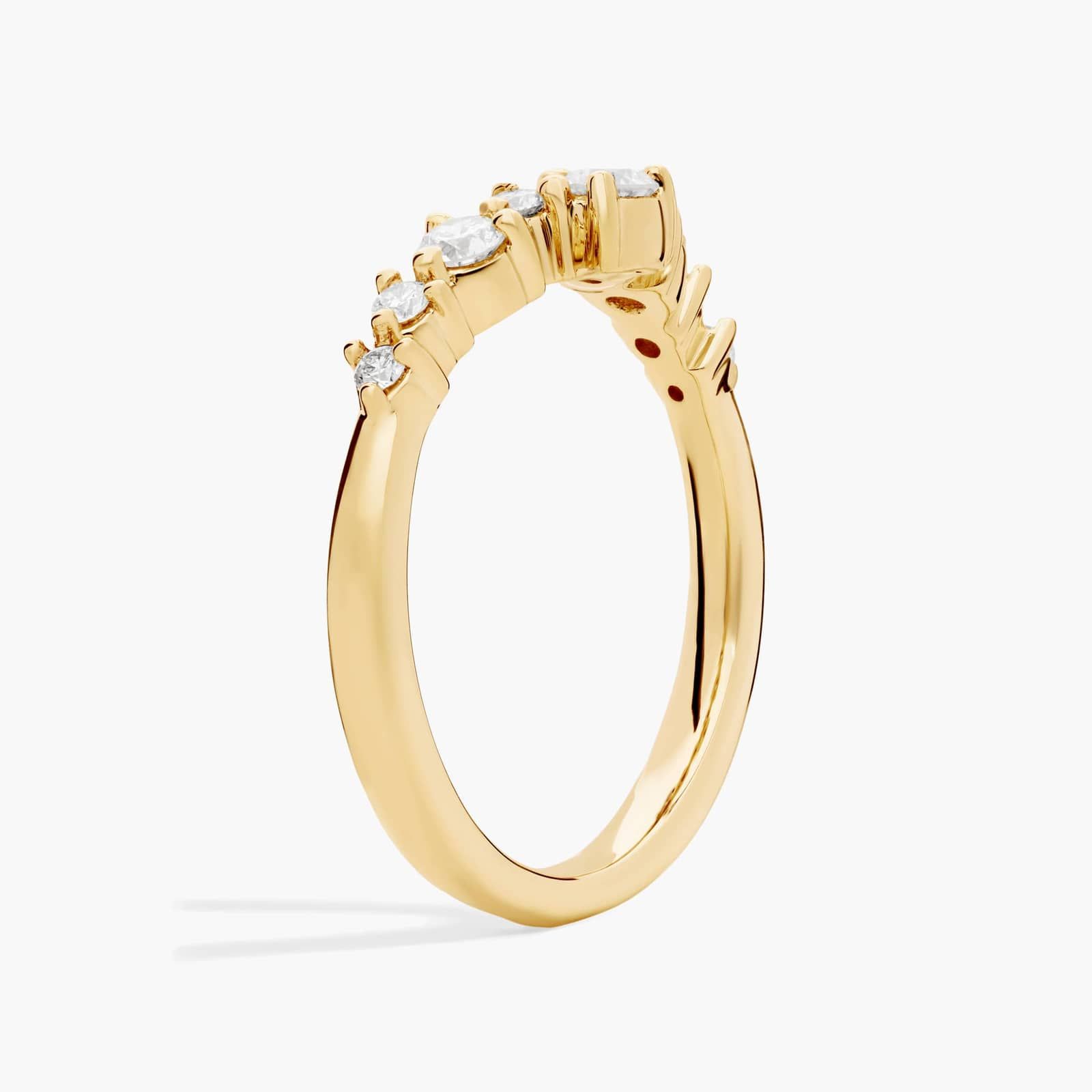 Curved Diamond Chevron Ring in 14K Yellow Gold (1/3 Ct. Tw.)