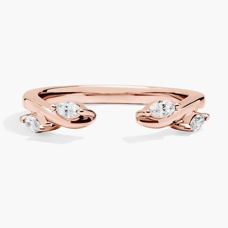 Open Marquise Diamond Ring in 14K Rose Gold (1/7 Ct. Tw.)