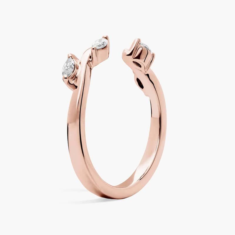 Open Marquise Diamond Ring in 14K Rose Gold (1/7 Ct. Tw.)