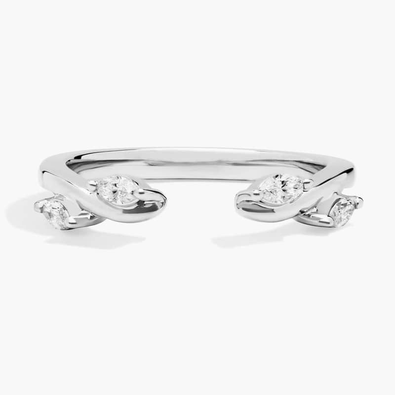 Open Marquise Diamond Ring in Platinum (1/7 Ct. Tw.)