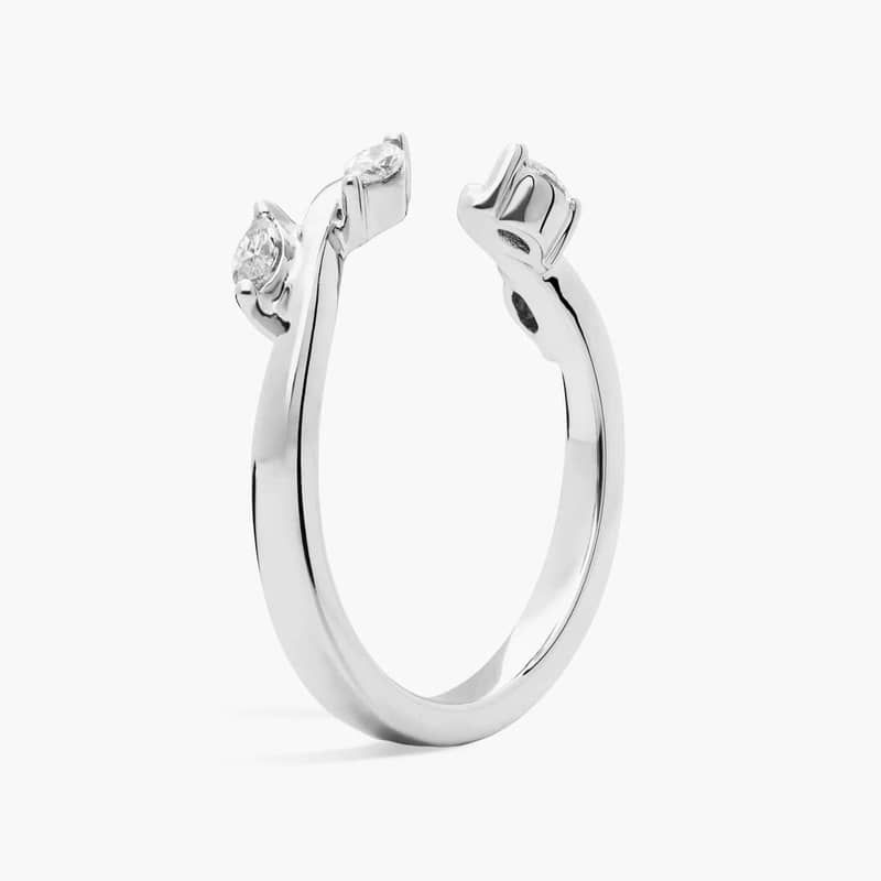 Open Marquise Diamond Ring in Platinum (1/7 Ct. Tw.)