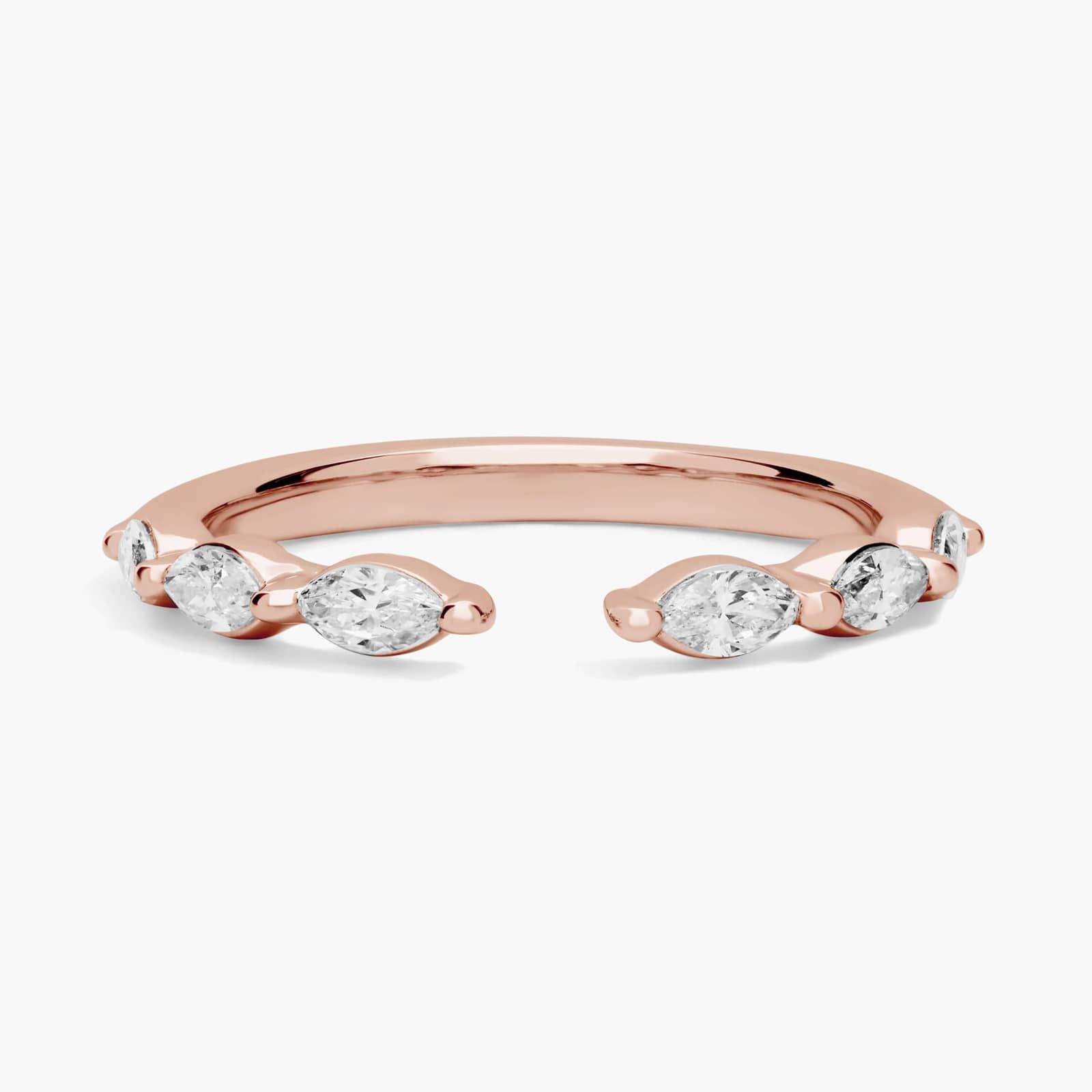Open Marquise Diamond Ring in 14K Rose Gold (3/8 Ct. Tw.)