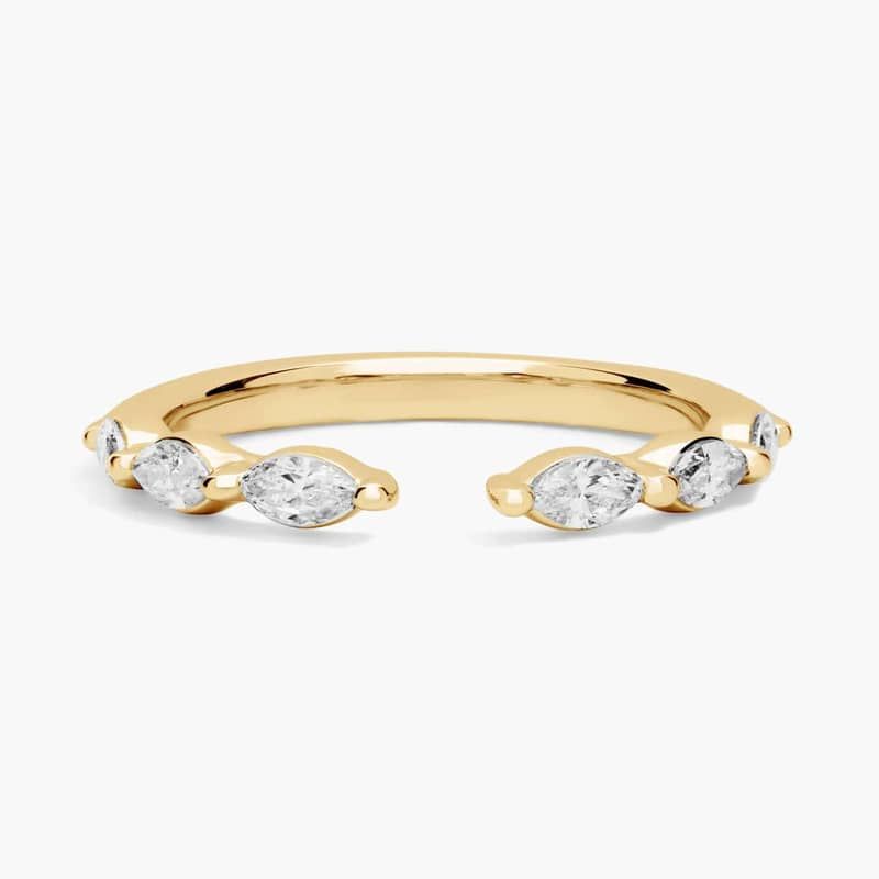 Open Marquise Diamond Ring in 18K Yellow Gold (3/8 Ct. Tw.)