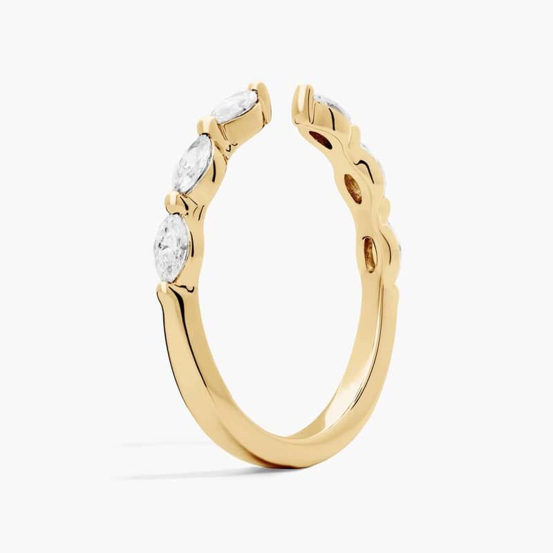 Open Marquise Diamond Ring in 18K Yellow Gold (3/8 Ct. Tw.)