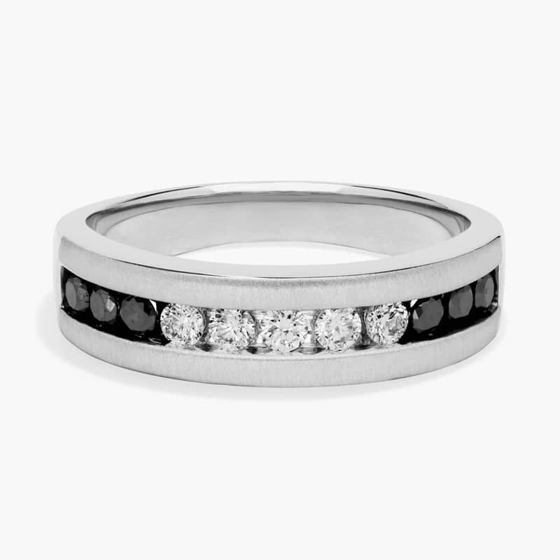 Black and White Diamond Wedding Ring in Platinum (5/8 Ct. Tw.)