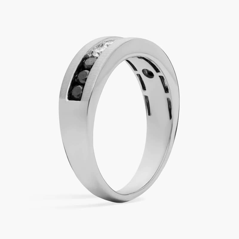 Black and White Diamond Wedding Ring in Platinum (5/8 Ct. Tw.)