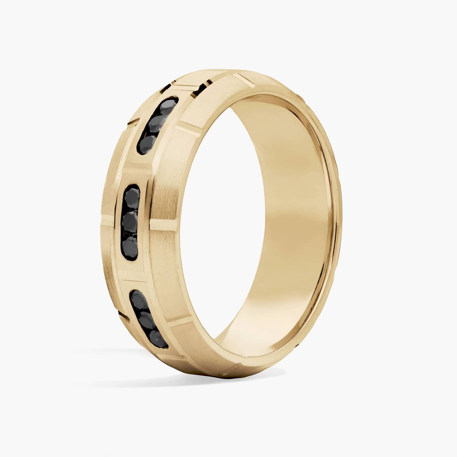 Black Diamond Wedding Ring in 18K Yellow Gold (1/4 Ct. Tw.)