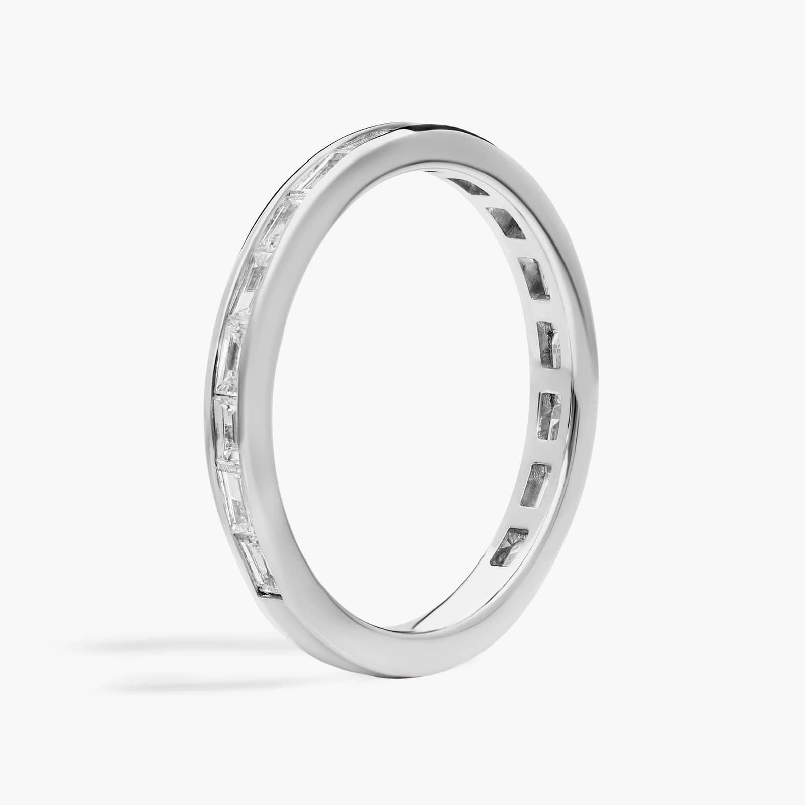 Channel Set Baguette Diamond Wedding Ring in 14K White Gold