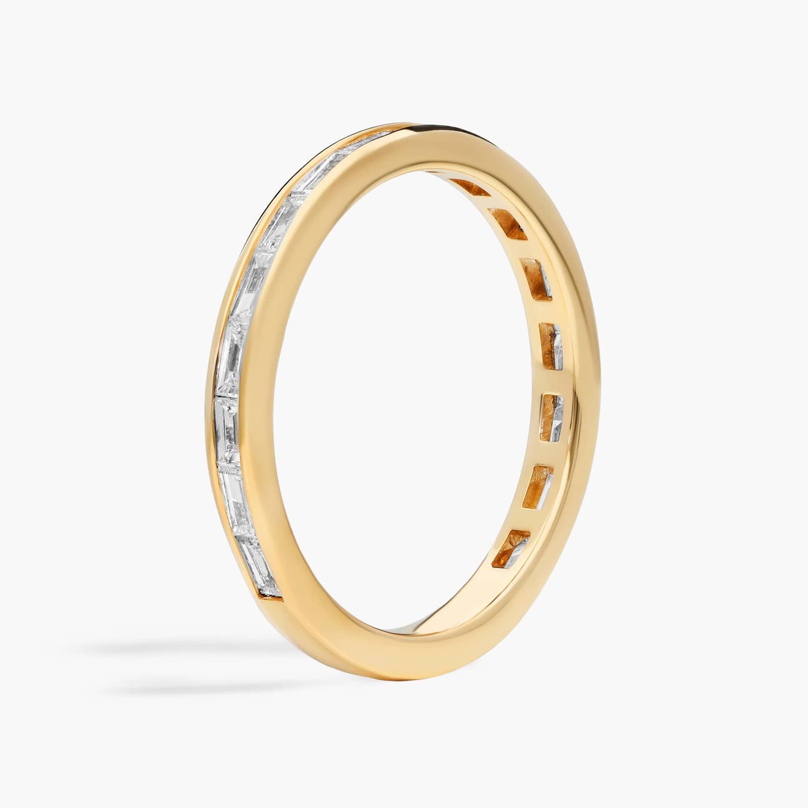 Channel Set Baguette Diamond Wedding Ring in 14K Yellow Gold