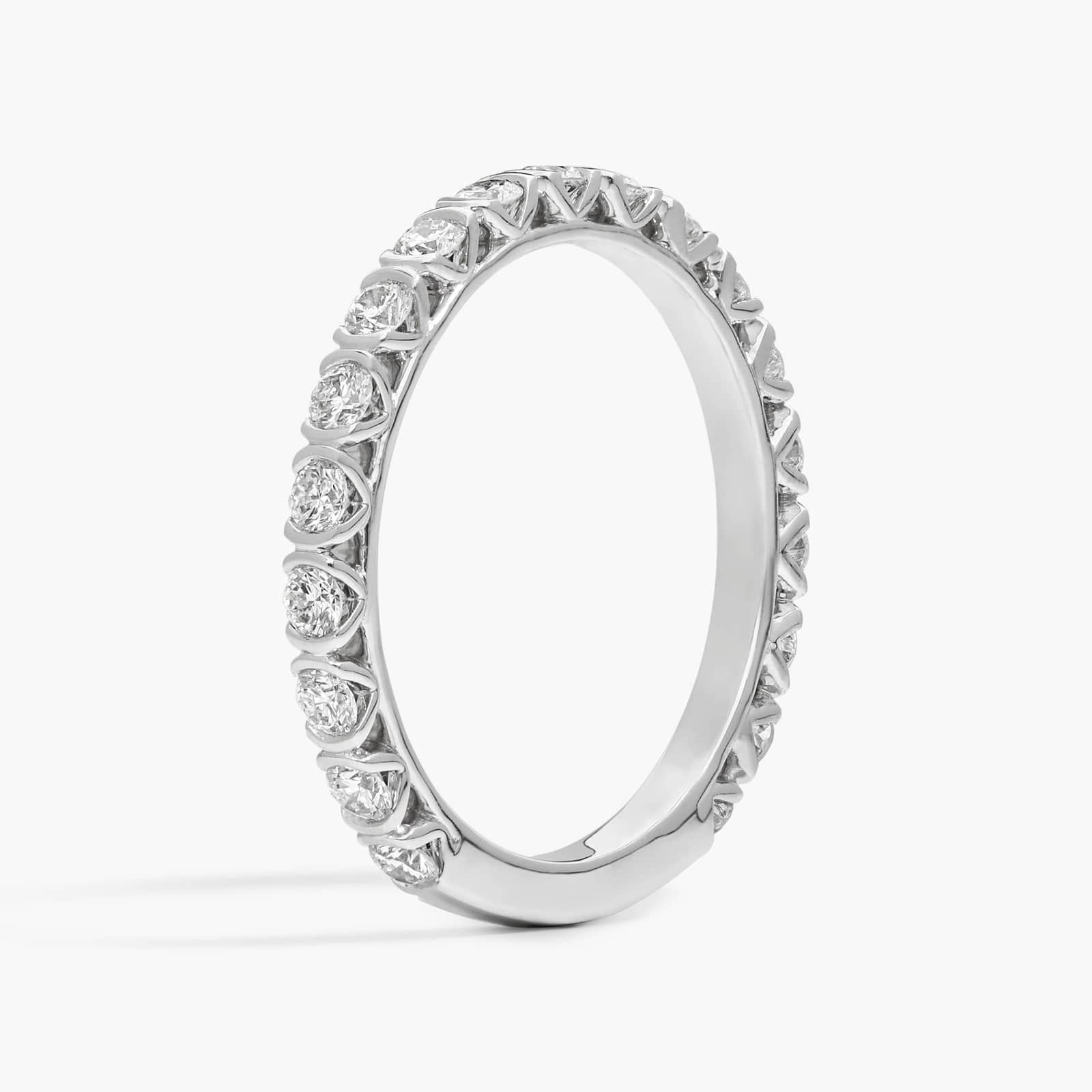 Bezel Wedding Ring with 0.5 CTW Round Cut Diamonds in Platinum