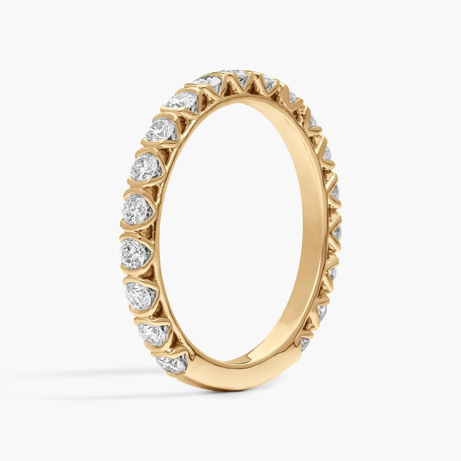 Bezel Wedding Ring with 0.5 CTW Round Cut Diamonds in 14K Yellow Gold