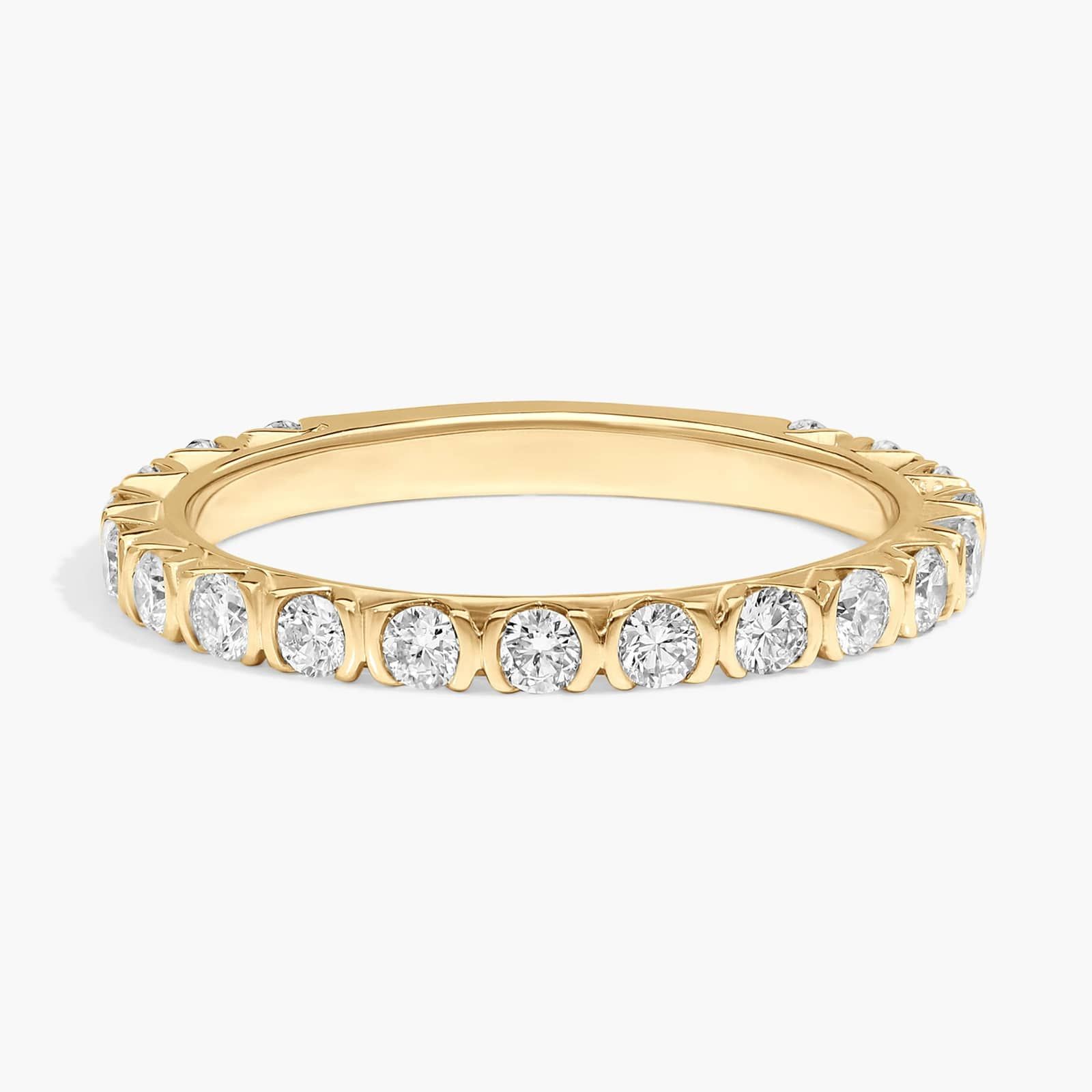 Bezel Wedding Ring with 0.5 CTW Round Cut Lab-Grown Diamonds in 14K Yellow Gold