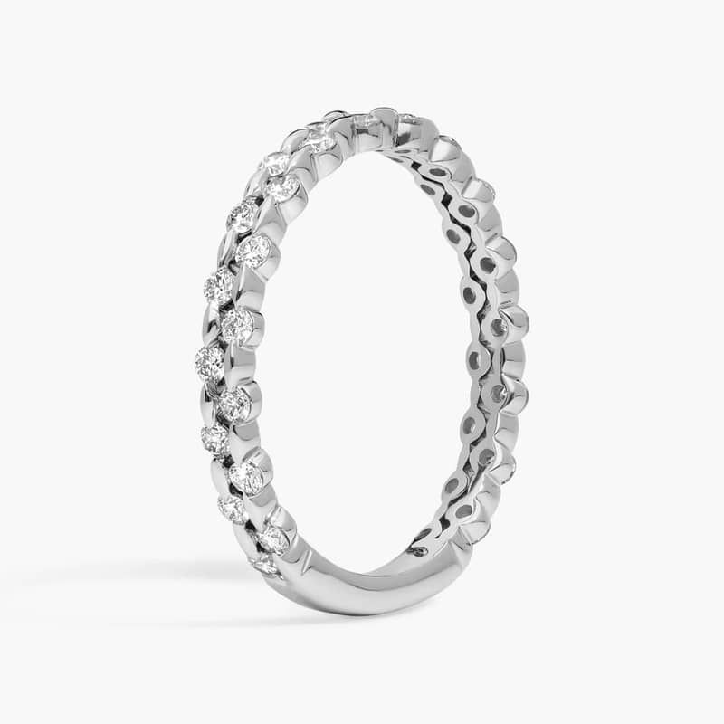 Woven Diamond Wedding Ring with 0.4 CTW Round Cut Lab-Grown Diamonds in 14K White Gold