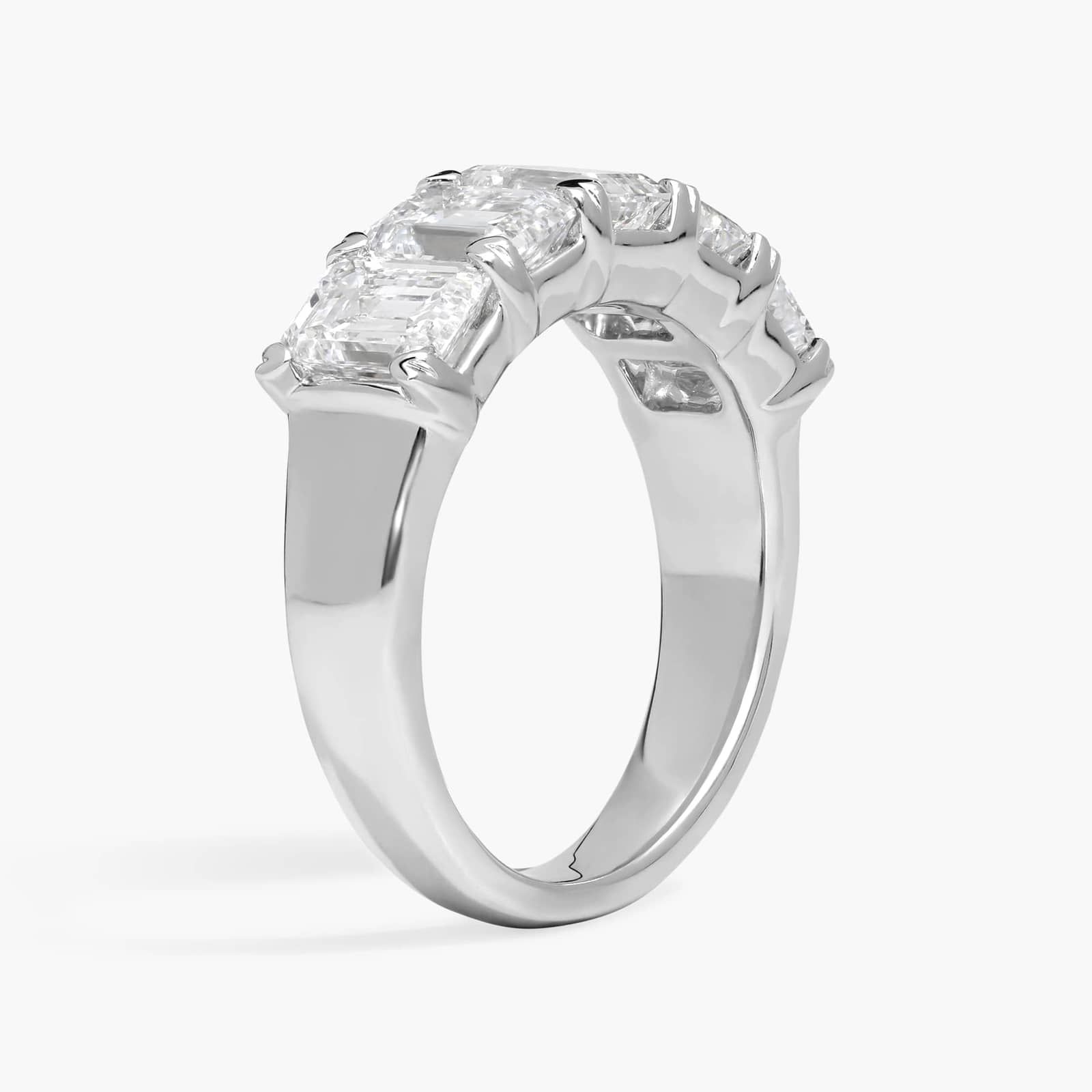 5 Stone Anniversary Ring with 4 CTW Emerald Cut Lab-Grown Diamonds in 14K White Gold