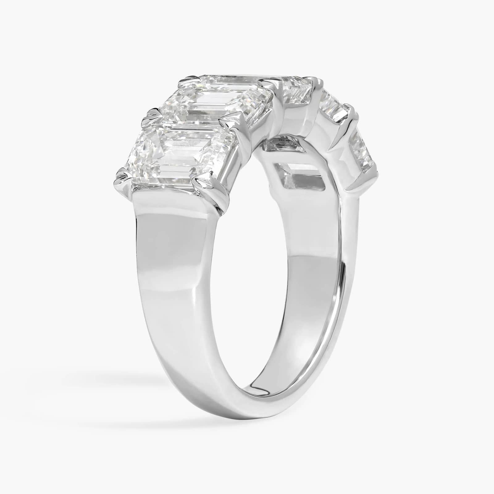 5 Stone Anniversary Ring with 5 CTW Emerald Cut Lab-Grown Diamonds in 14K White Gold