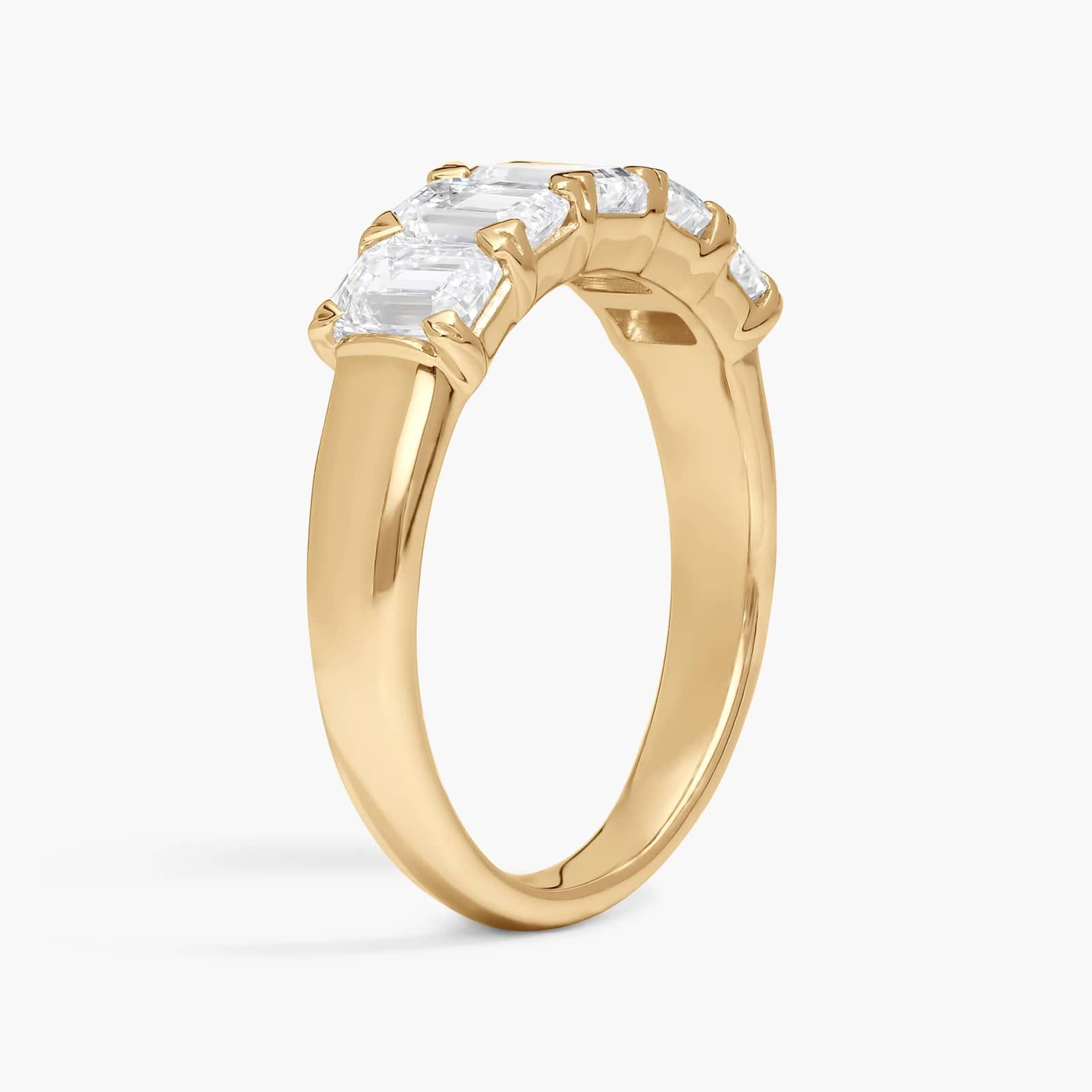 5 Stone Anniversary Ring with 2 CTW Emerald Cut Lab-Grown Diamonds in 14K Yellow Gold