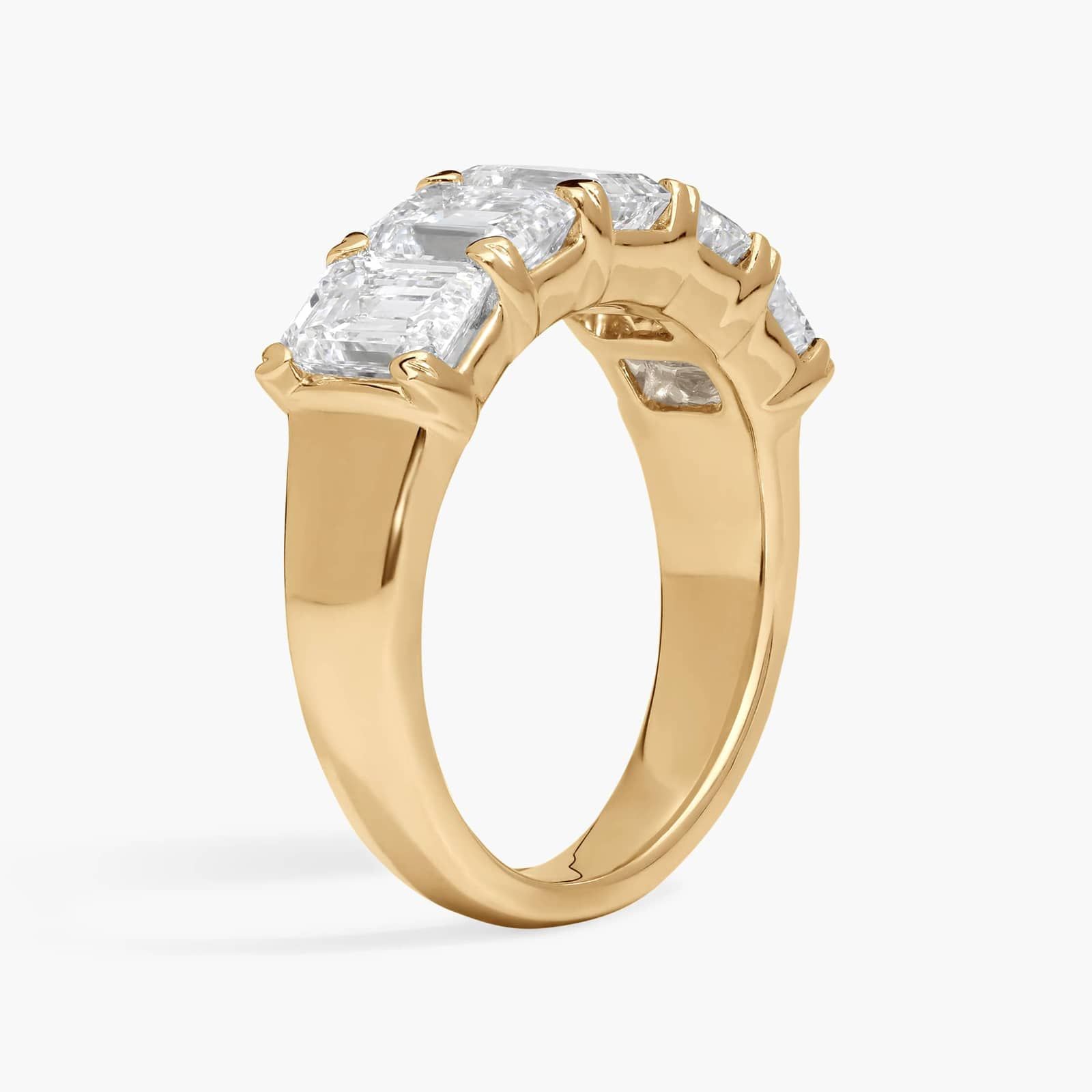 5 Stone Anniversary Ring with 4 CTW Emerald Cut Lab-Grown Diamonds in 14K Yellow Gold