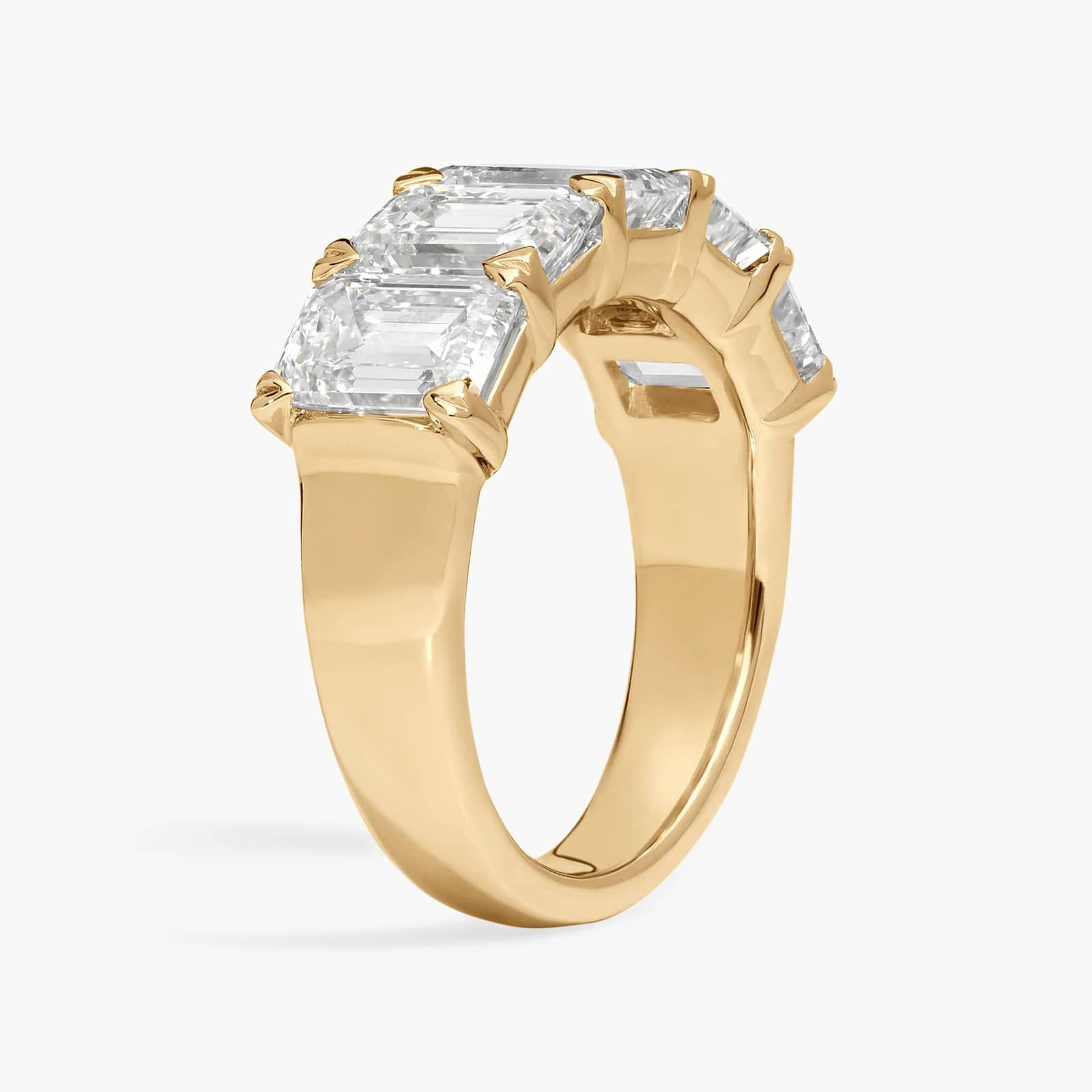 5 Stone Anniversary Ring with 5 CTW Emerald Cut Lab-Grown Diamonds in 14K Yellow Gold