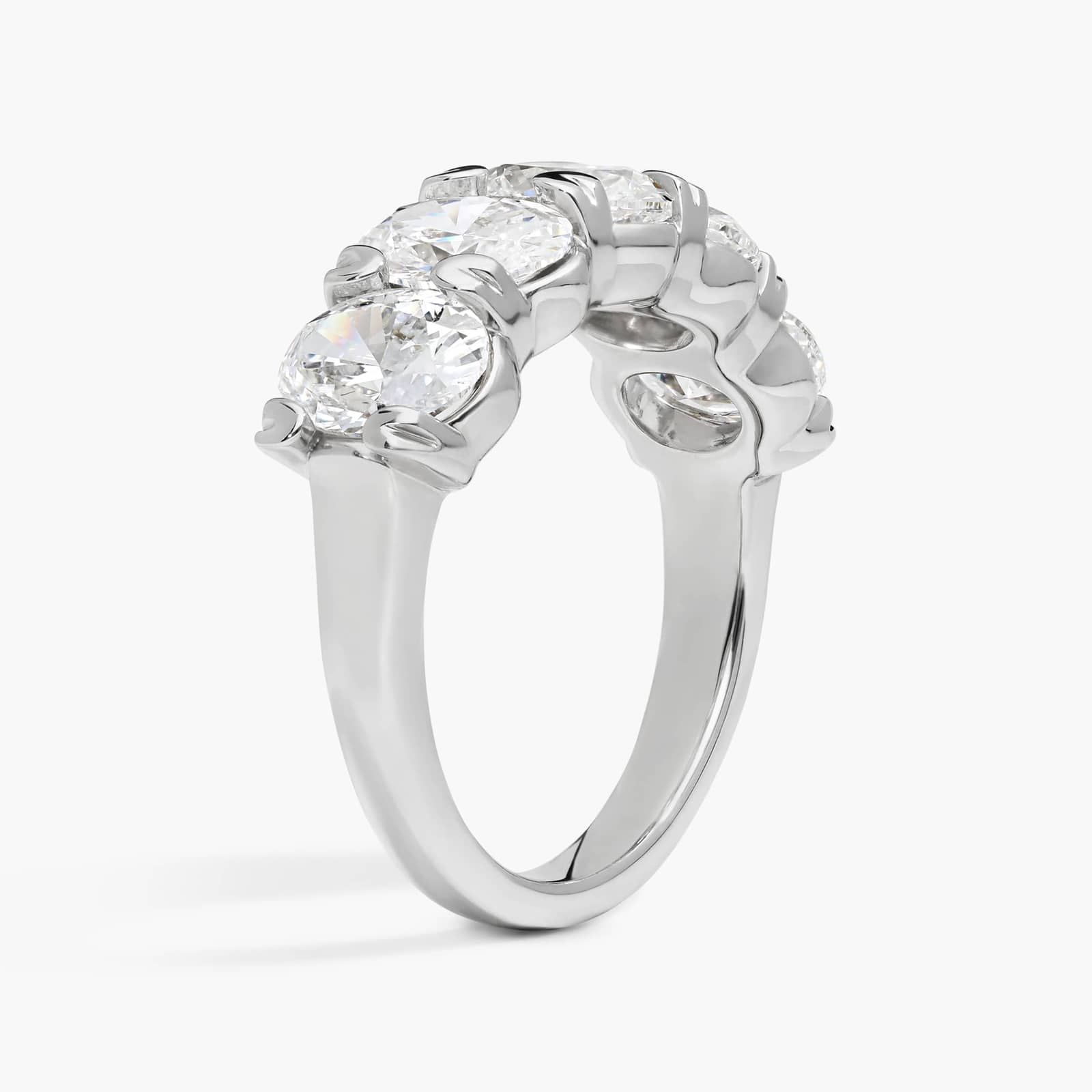 5 Stone Anniversary Ring with 4 CTW Oval Cut Lab-Grown Diamonds in 14K White Gold