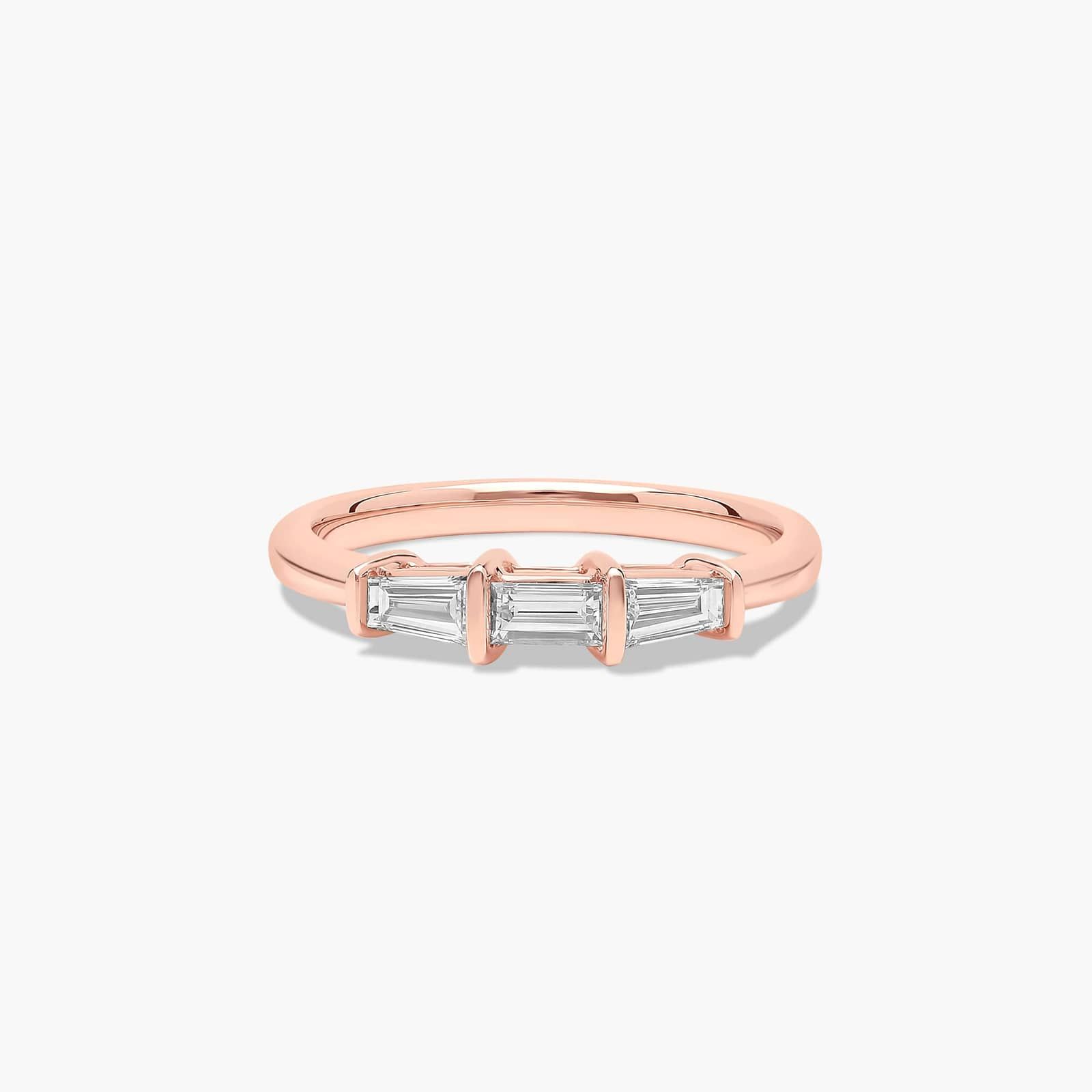 Tapered Baguette Wedding Ring With 0.33 CTW Diamonds In 14K Rose Gold (2.00mm)
