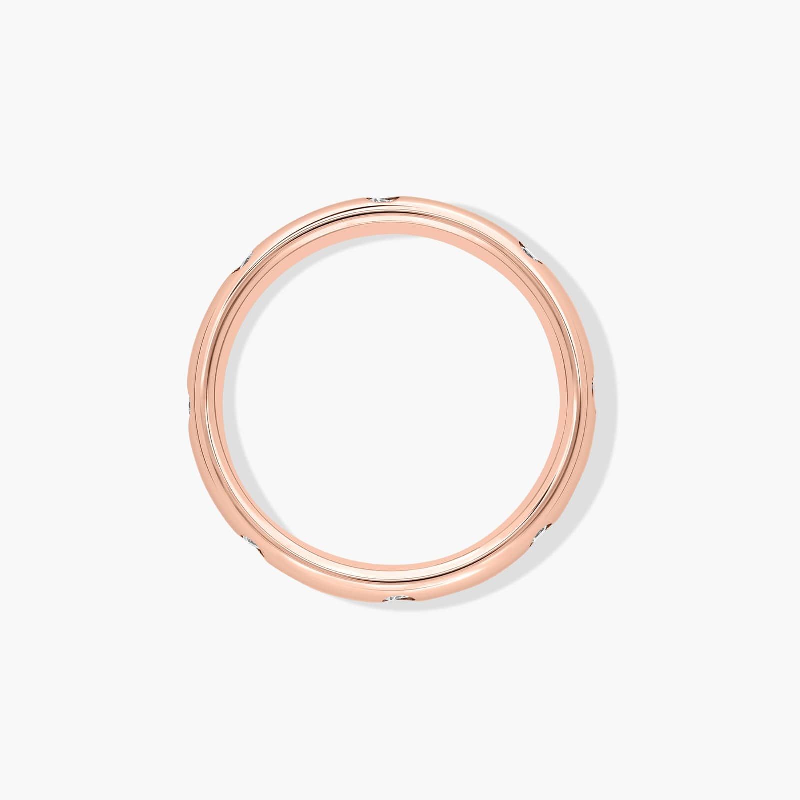 Bezel Set Diamond Wedding Ring In 14K Rose Gold (3.00mm)