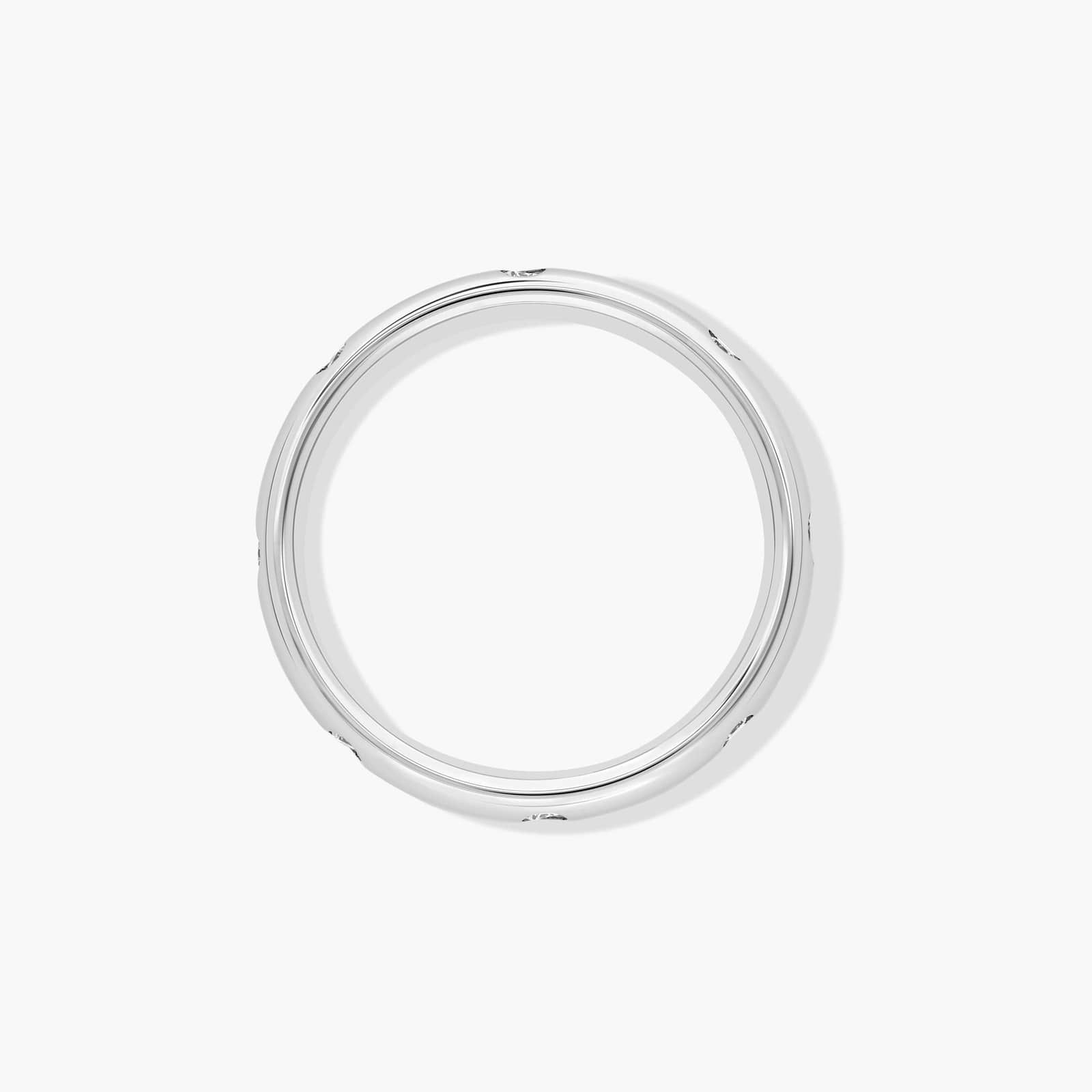 Platinum 3mm Bezel Set Diamond Wedding Ring