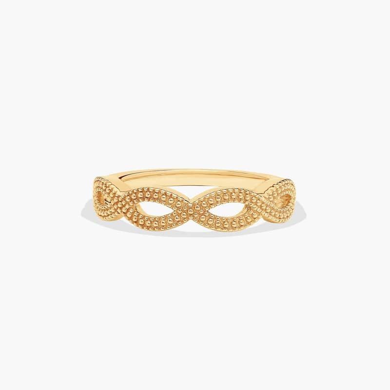 Vintage Infinity Wedding Ring In 14K Yellow Gold (1.80mm)