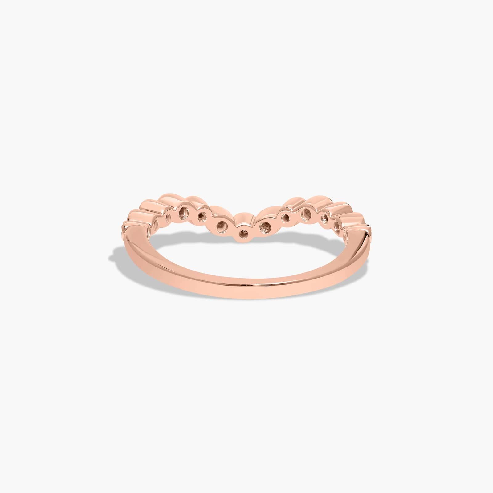 14K Rose Gold Alternating Shape Diamond Band