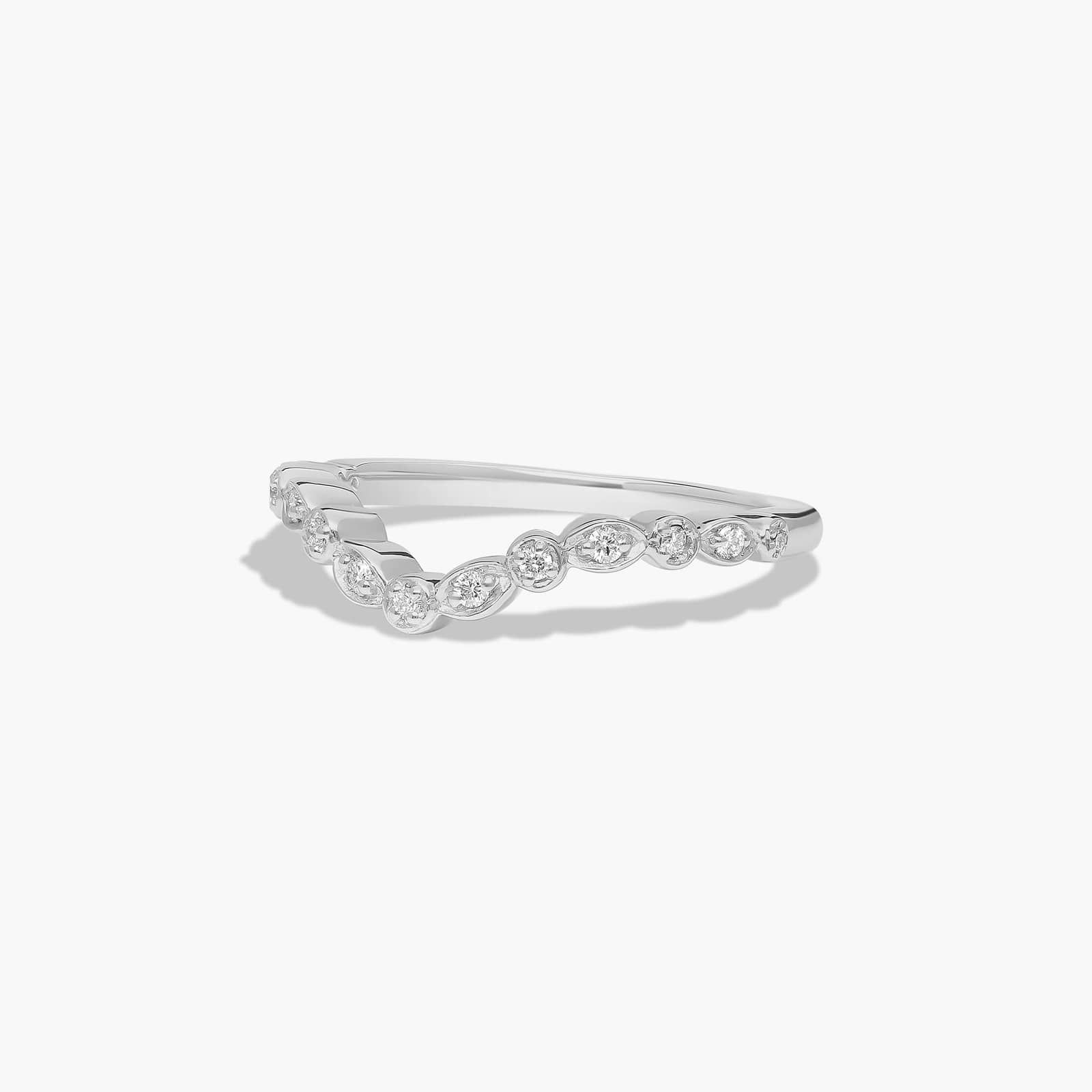 Alternating Shape Diamond Wedding Ring In 14K White Gold (2.00mm)