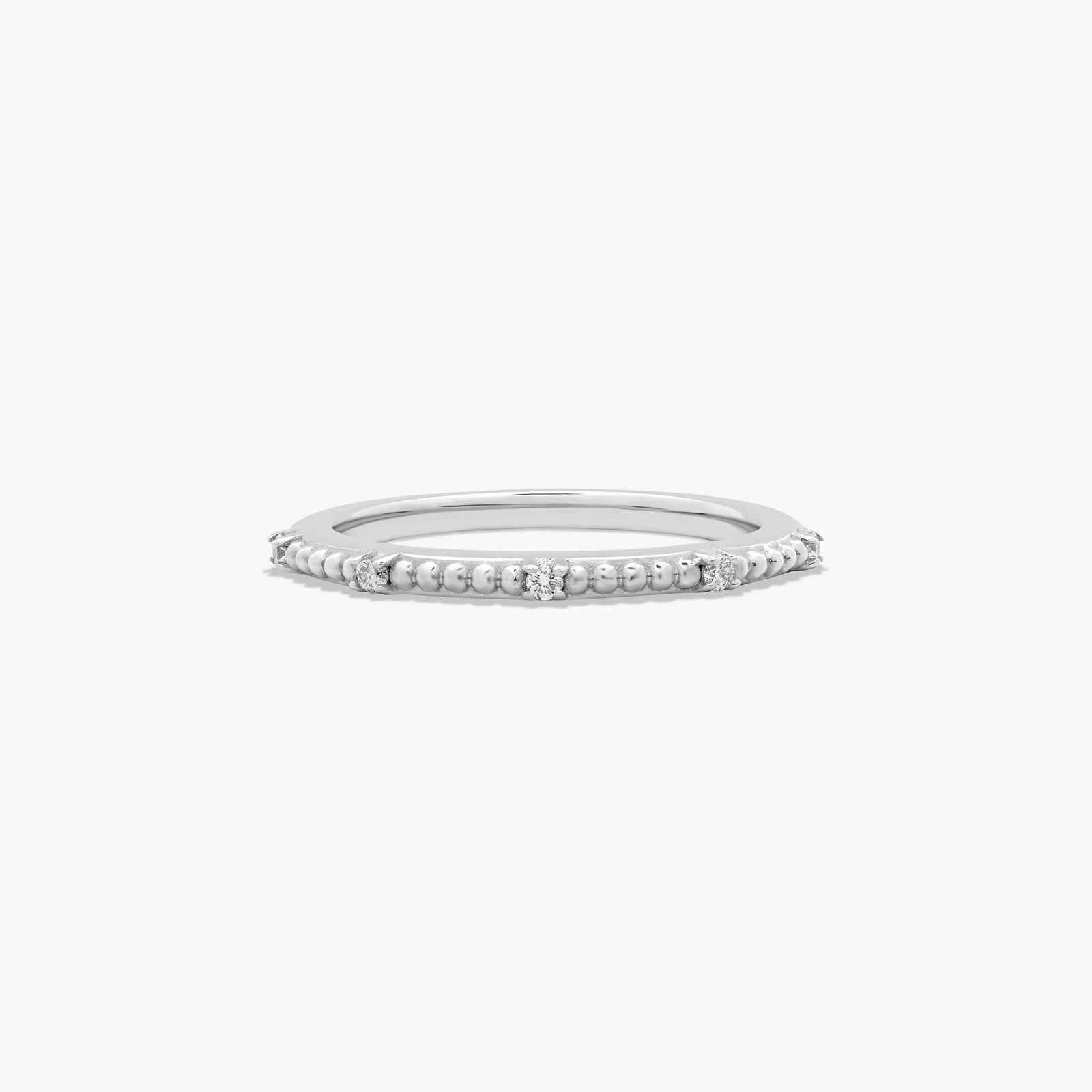 Beaded Diamond Wedding Ring In Platinum (2.00mm)
