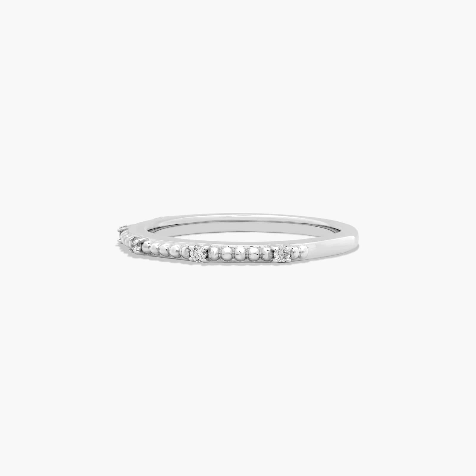 Beaded Diamond Wedding Ring In Platinum (2.00mm)