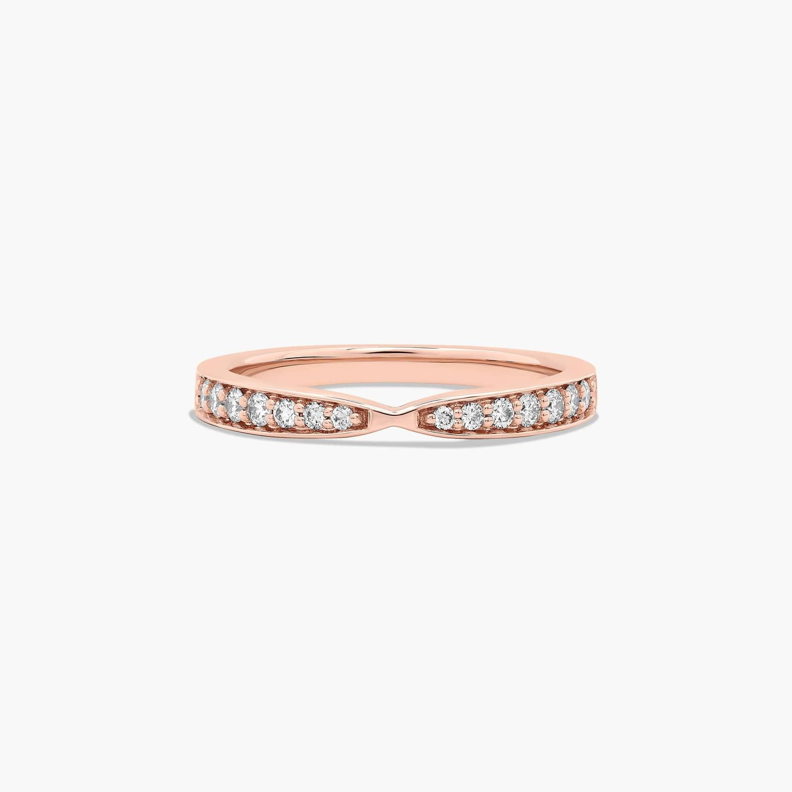 Tapered Pavé Diamond Wedding Ring In 14K Rose Gold (2.00mm)