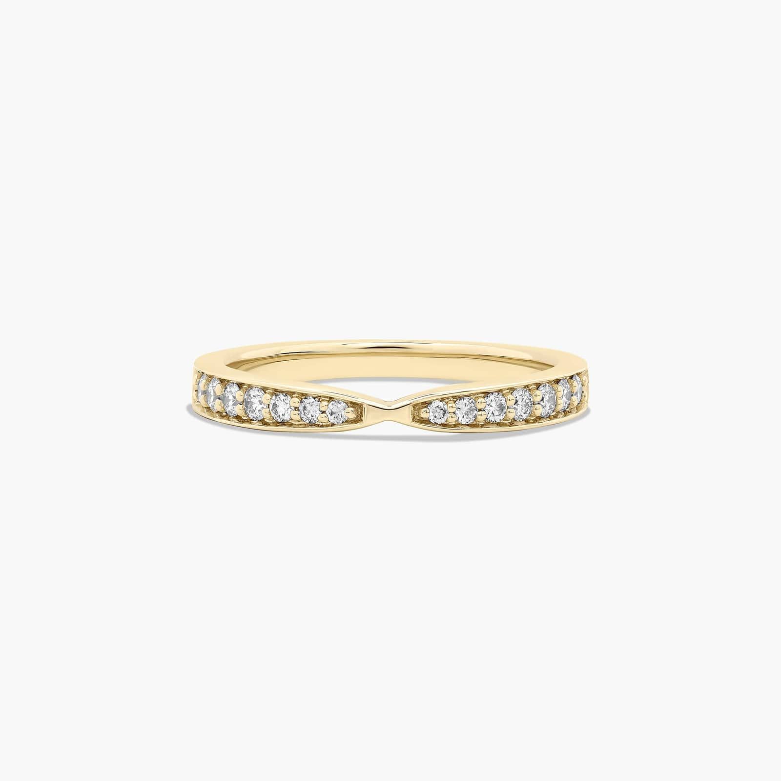 Tapered Pavé Diamond Wedding Ring In 14K Yellow Gold (2.00mm)