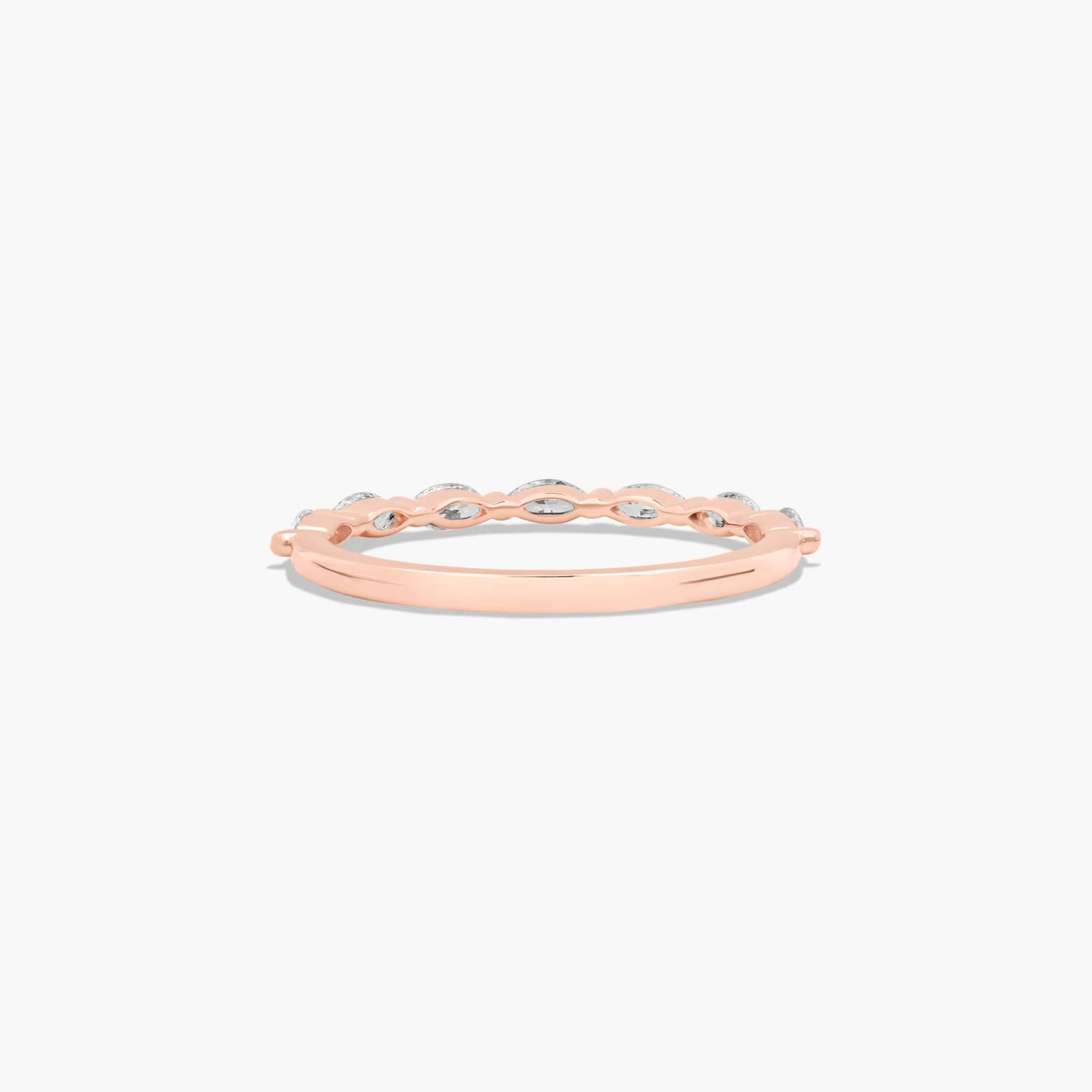 East West Wedding Ring With Marquise Cut Diamonds In 14K Rose Gold (2.00mm)
