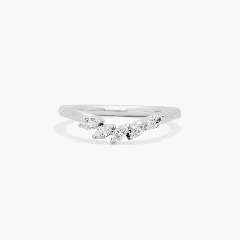Array Wedding Ring With Marquise Cut Diamonds In 14K White Gold (2.00mm)