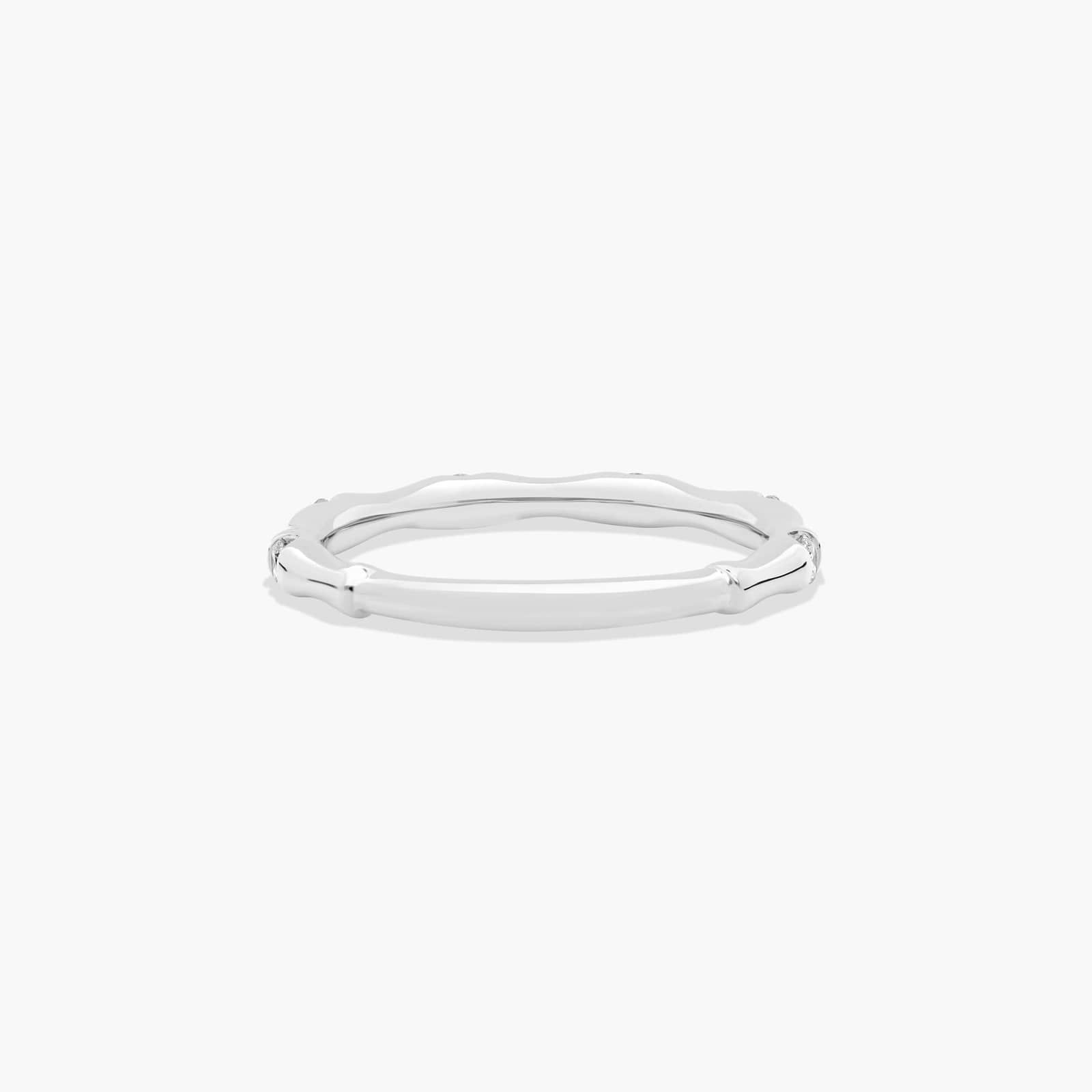 Bamboo Diamond Wedding Ring In Platinum (2.00mm)