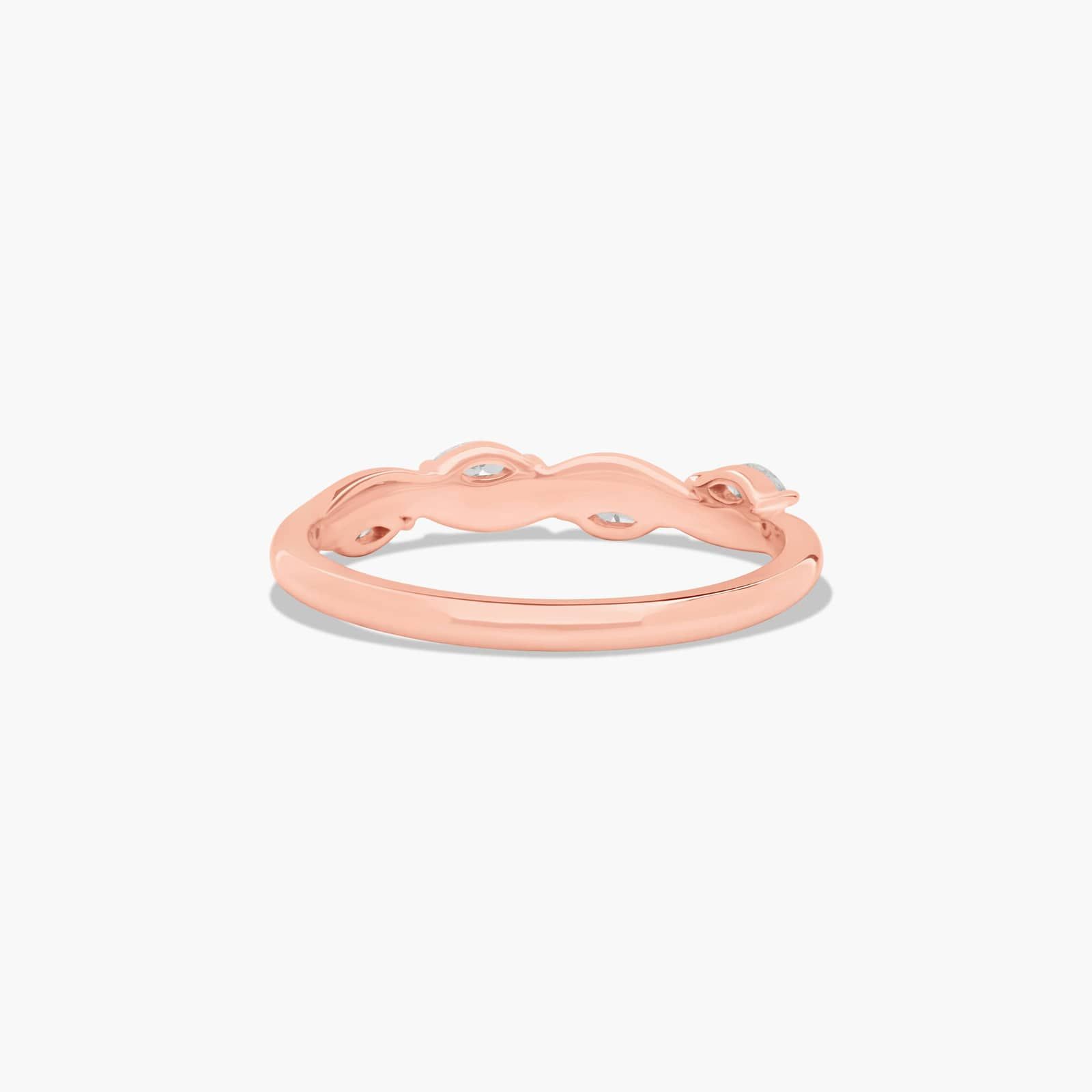Floral Wedding Ring With Marquise Cut Diamonds In 14K Rose Gold (2.00mm)