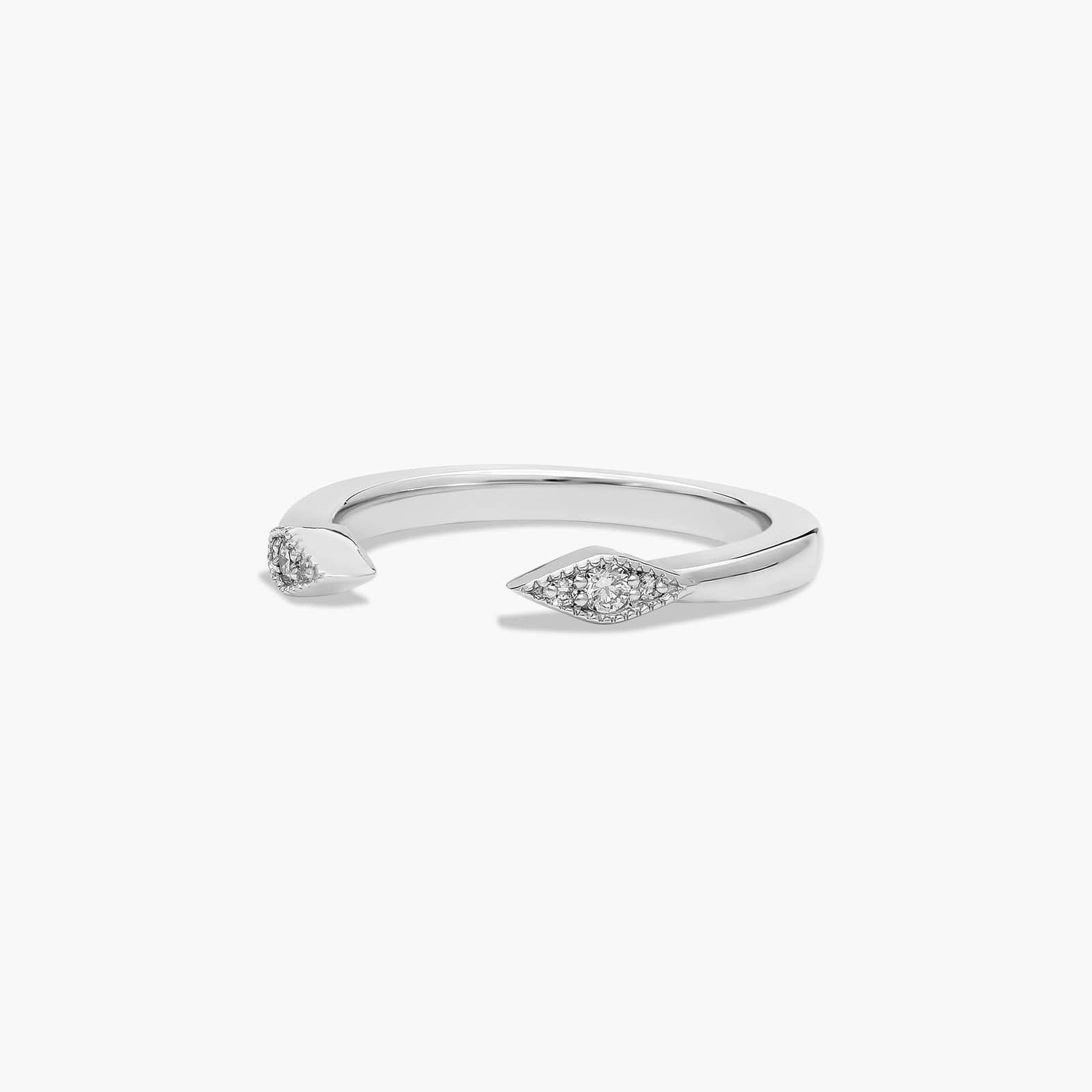 Open Wedding Ring With Marquise Shape Band In 14K White Gold (2.00mm)