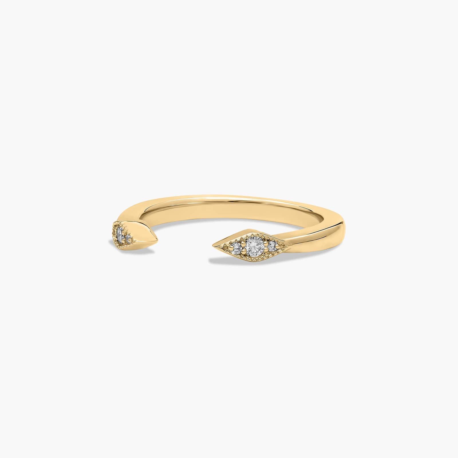Open Wedding Ring With Marquise Shape Band In 18K Yellow Gold (2.00mm)