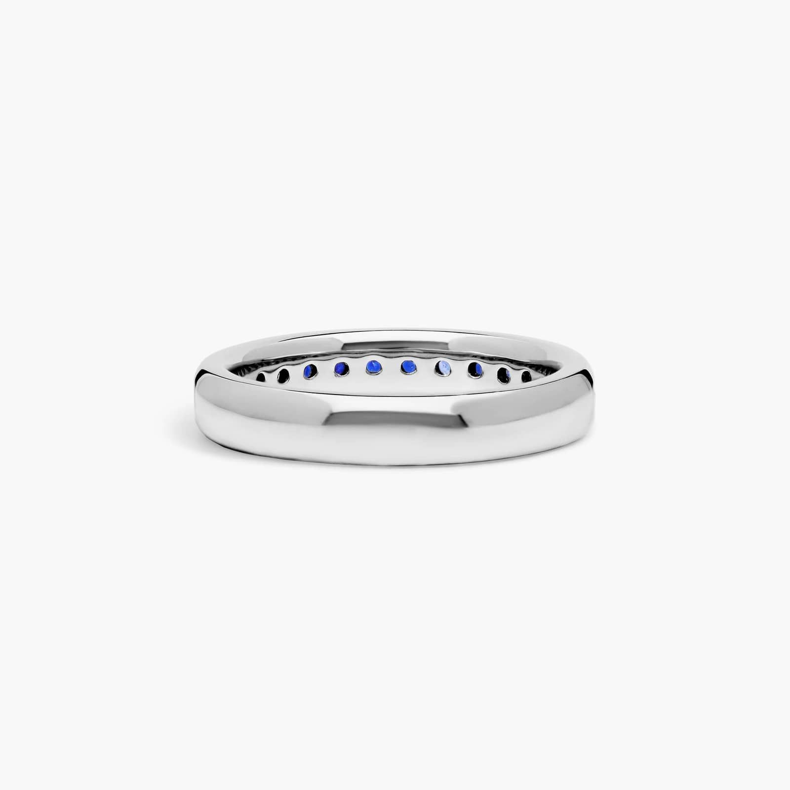 Channel Set Sapphire Wedding Ring In Platinum (3.50mm)