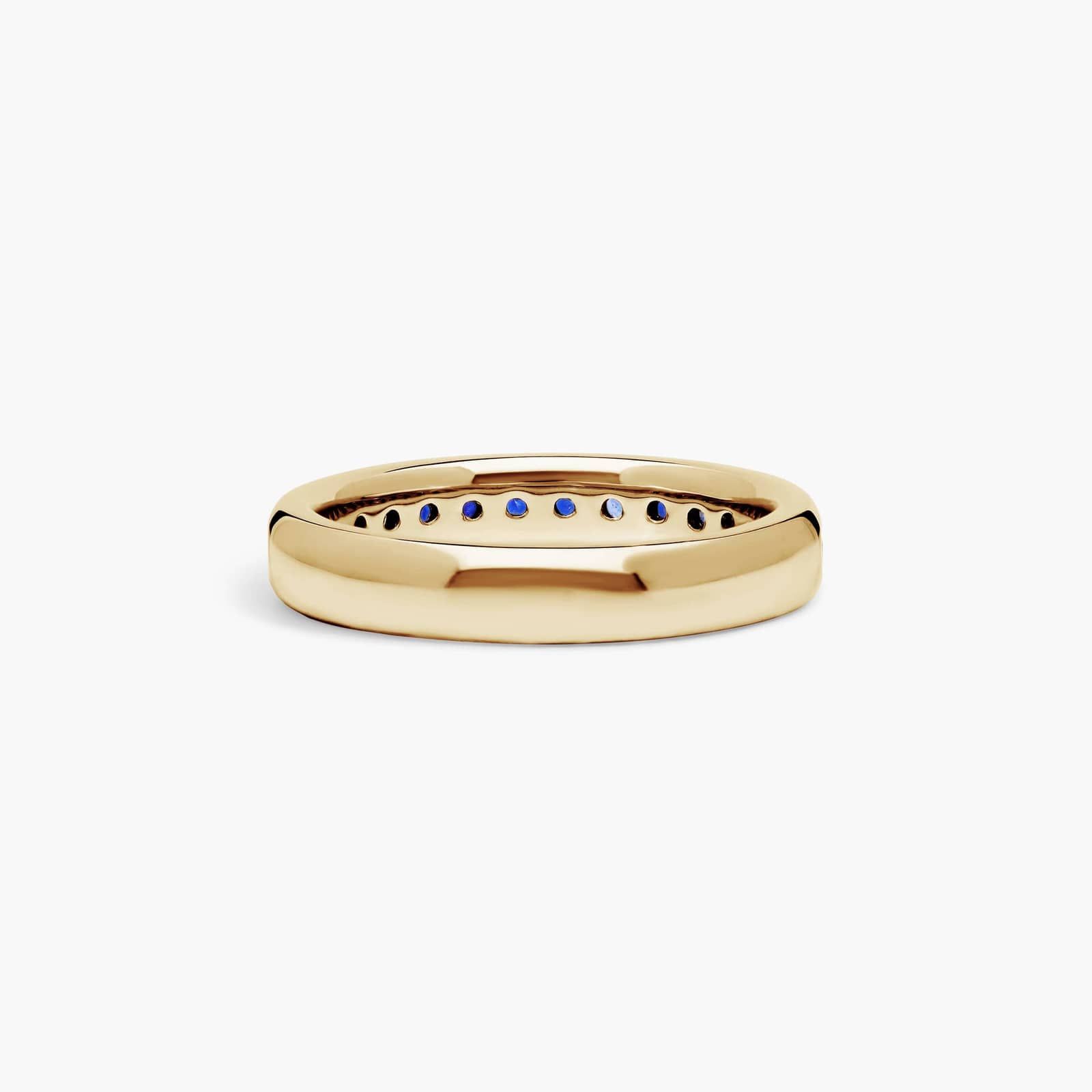 Channel Set Sapphire Wedding Ring In 18K Yellow Gold (3.50mm)