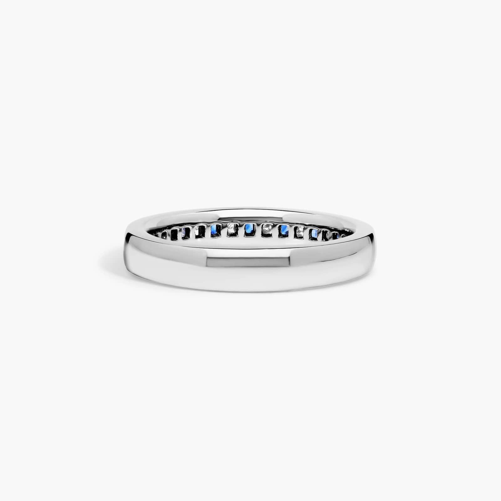 Channel Set Alternating Princess Cut Diamond and Sapphire Wedding Ring With 0.25 CTW Diamonds In Platinum (3.50mm)