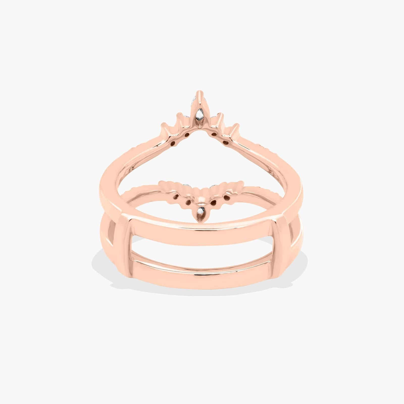 Tiara Wedding Ring With Round Diamonds In 14K Rose Gold (7.00mm)